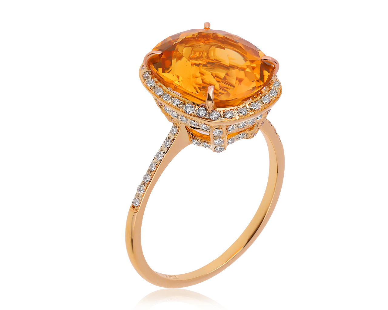 Очаровательное золотое кольцо с цитрином 3.74ct 060720/1