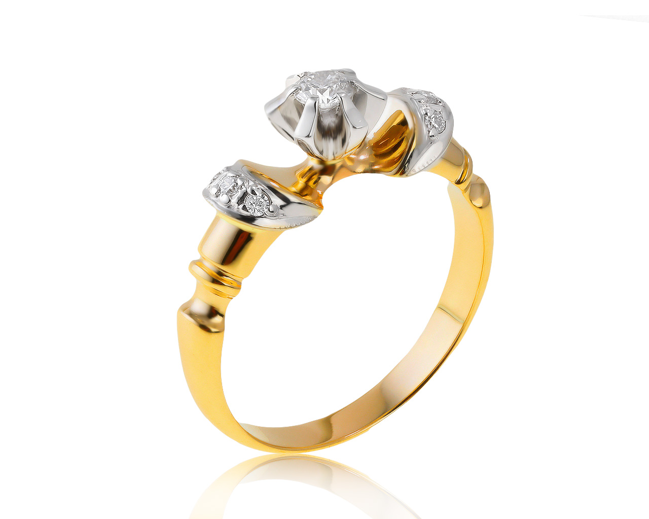 Нарядное золотое кольцо с бриллиантами 0.25ct 250521/9