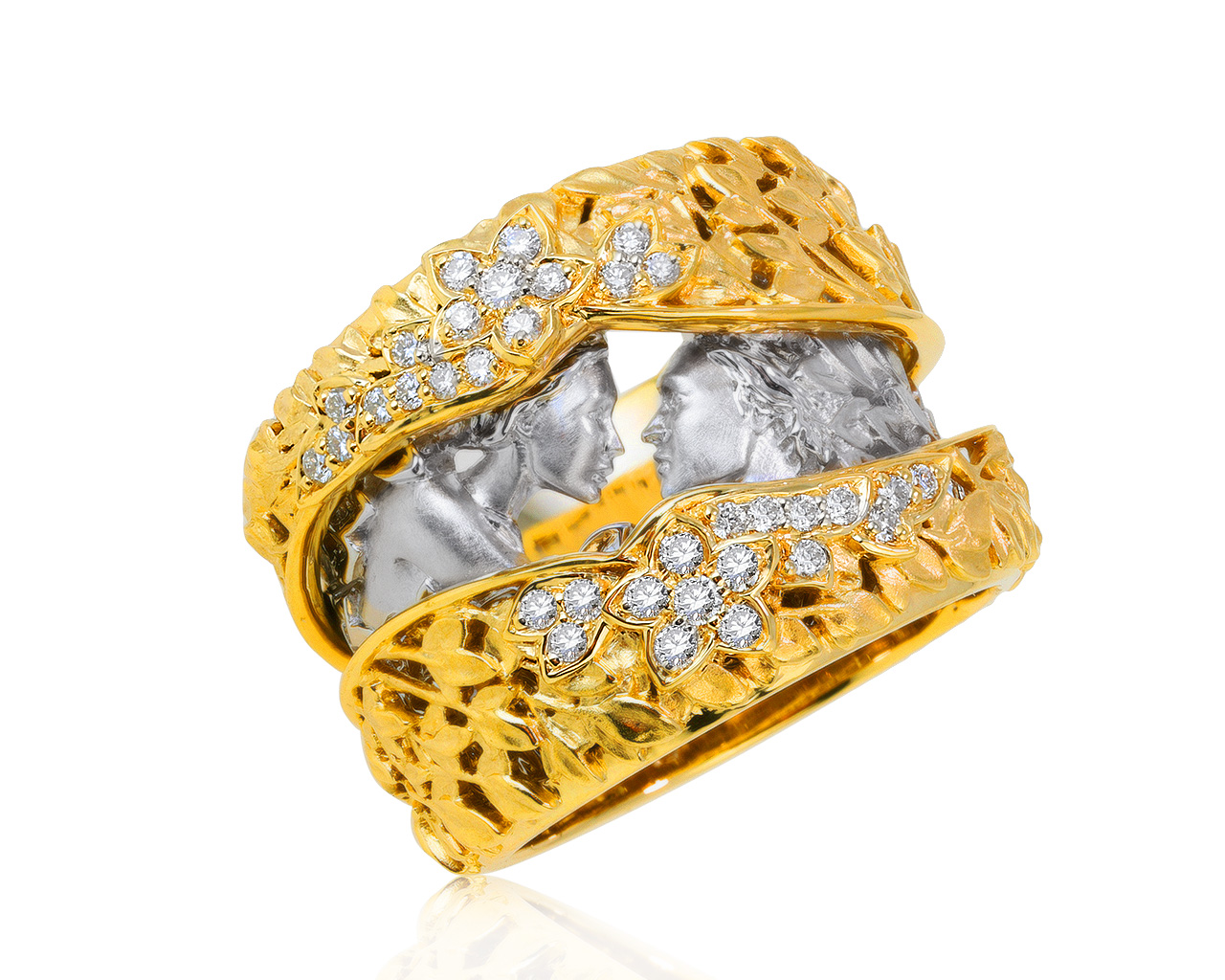 Шикарное золотое кольцо с бриллиантами 0.30ct