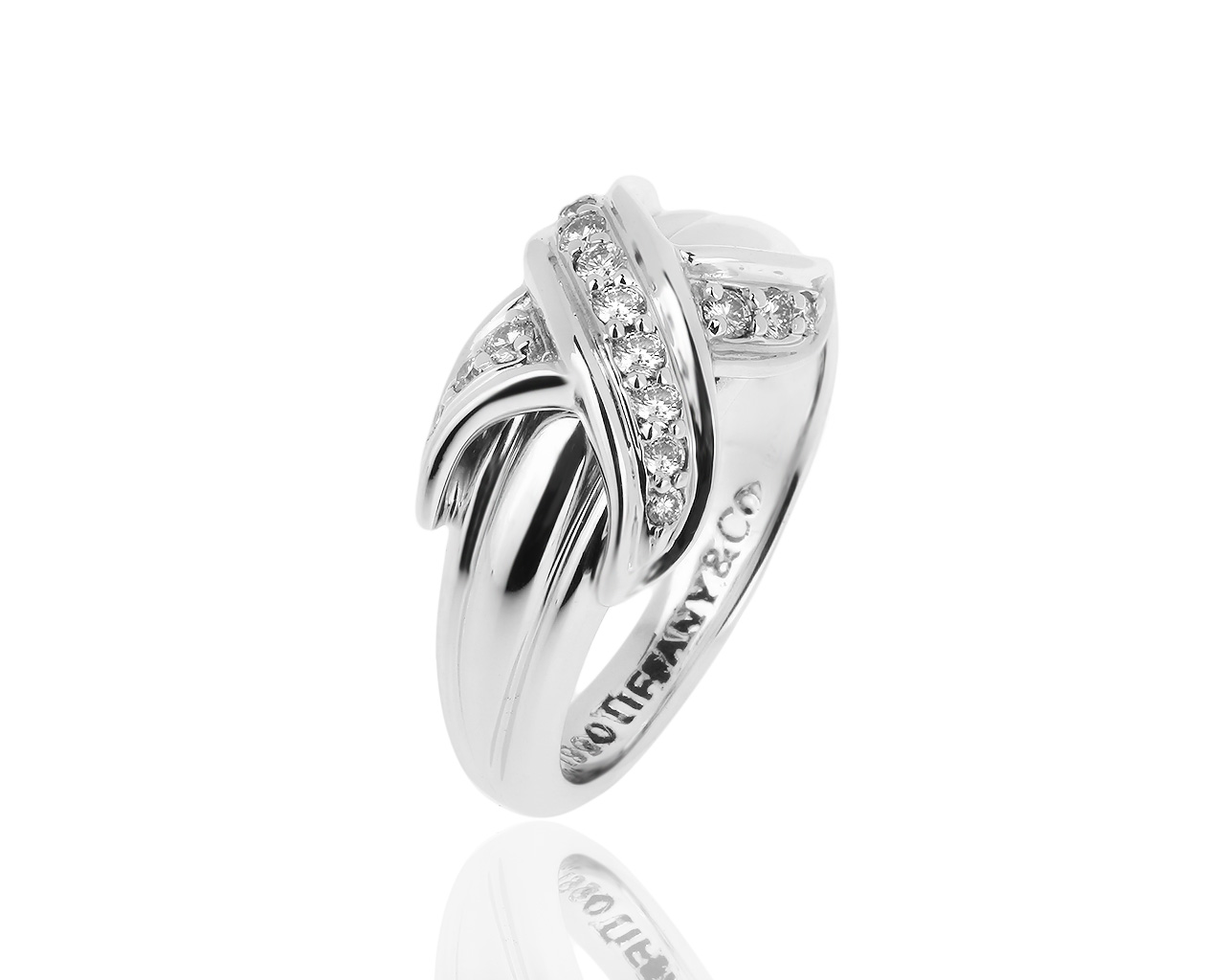Оригинальное золотое кольцо с бриллиантами 0.15ct Tiffany&Co 190319/10