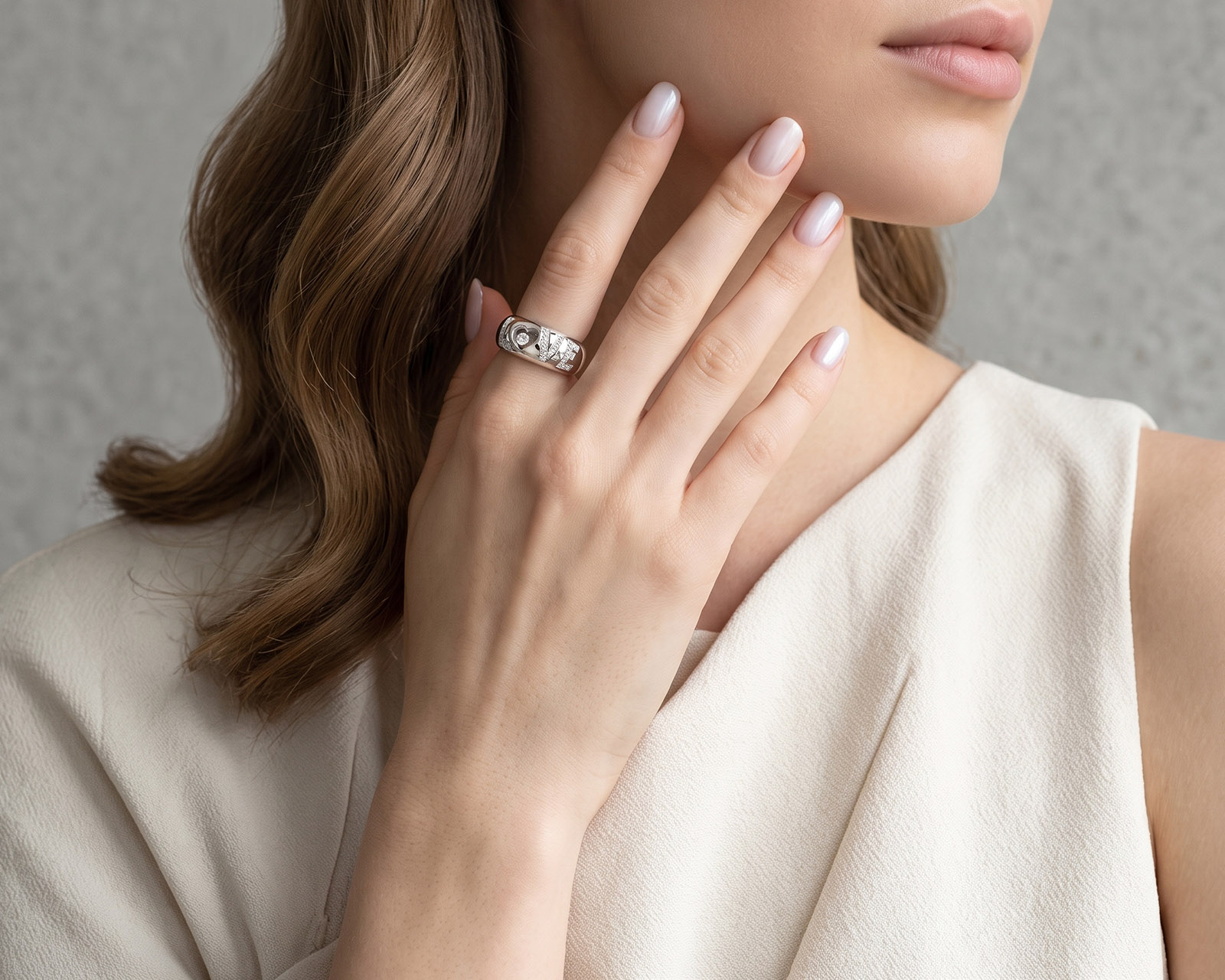Оригинальное золотое кольцо с бриллиантами 0.29ct Chopard Happy Diamonds Love