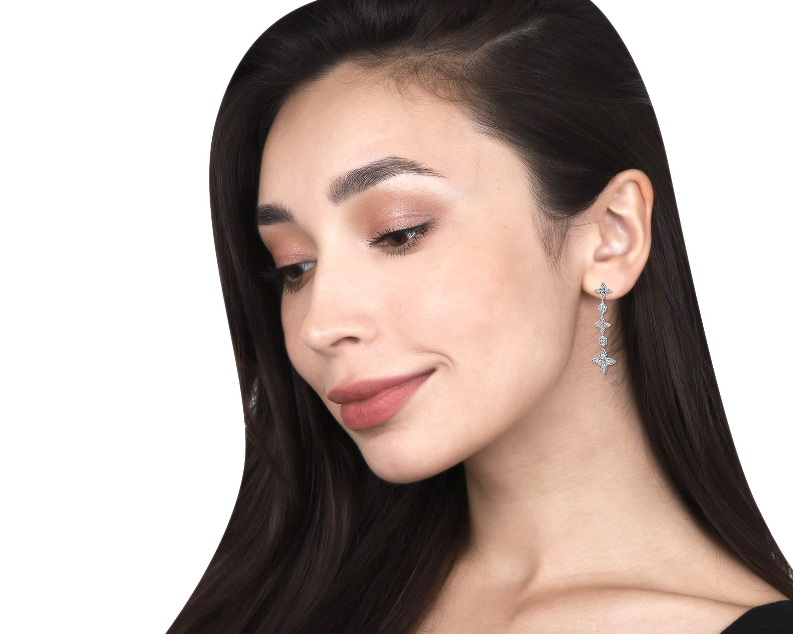 Роскошные золотые серьги с бриллиантами 1.64ct