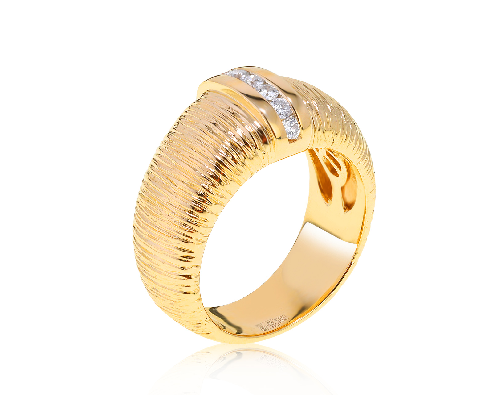 Престижное золотое кольцо с бриллиантами 0.21ct 090122/6