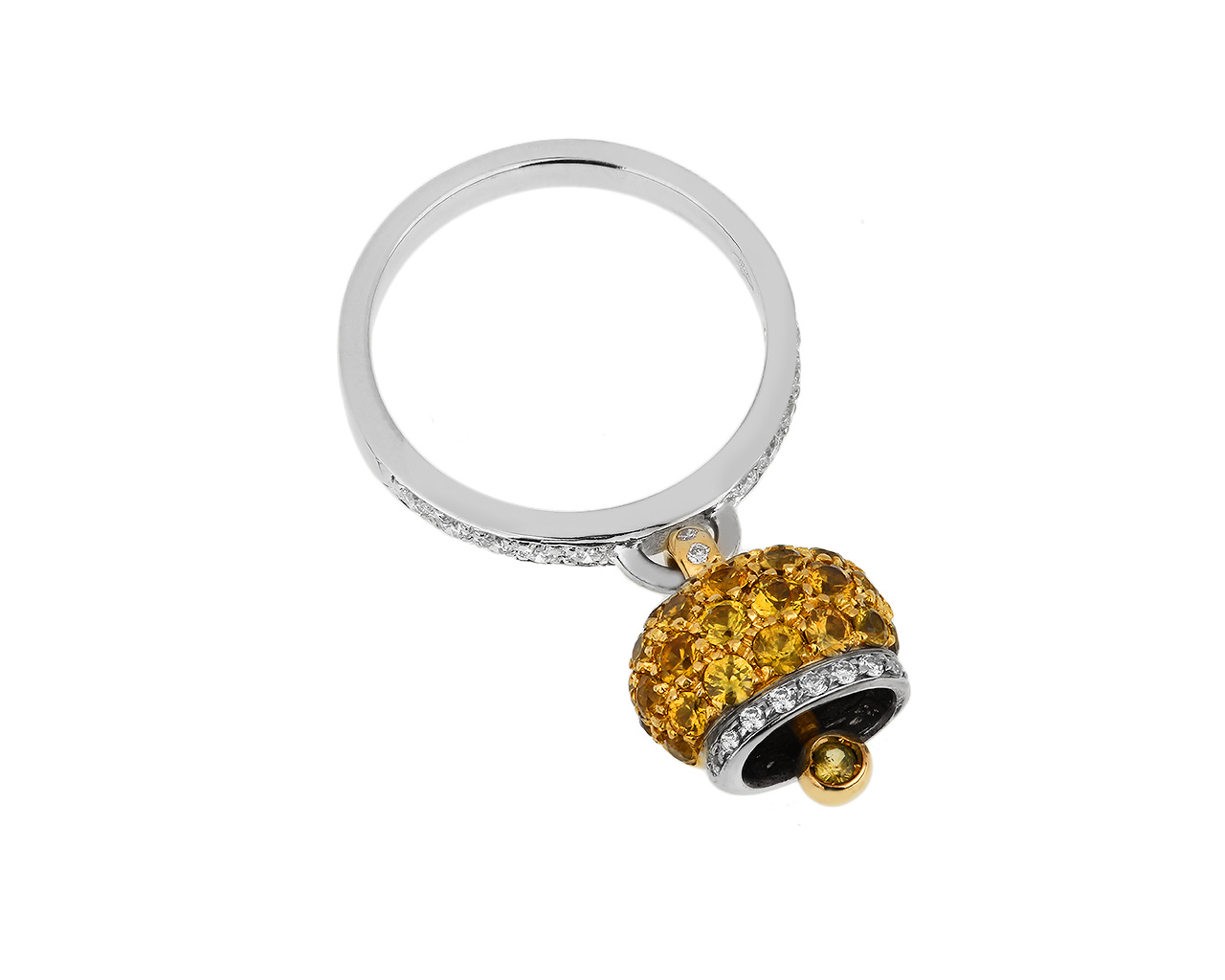 Яркое золотое кольцо с бриллиантами и сапфирами Chantecler 090218/4