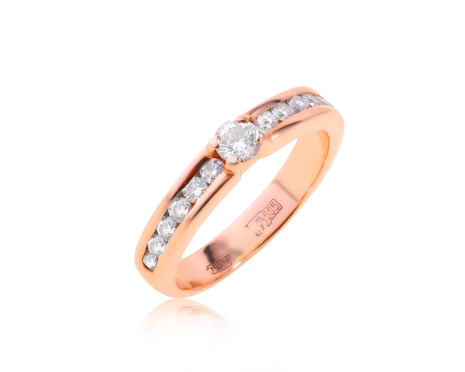 Золотое кольцо с бриллиантами 0.44ct