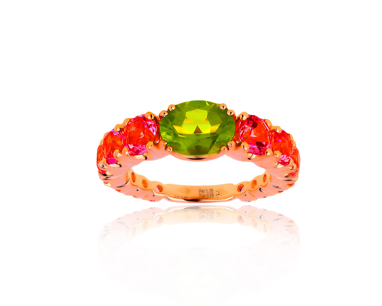 Царское золотое кольцо с хризолитом 1.63ct Crivelli 050719/9