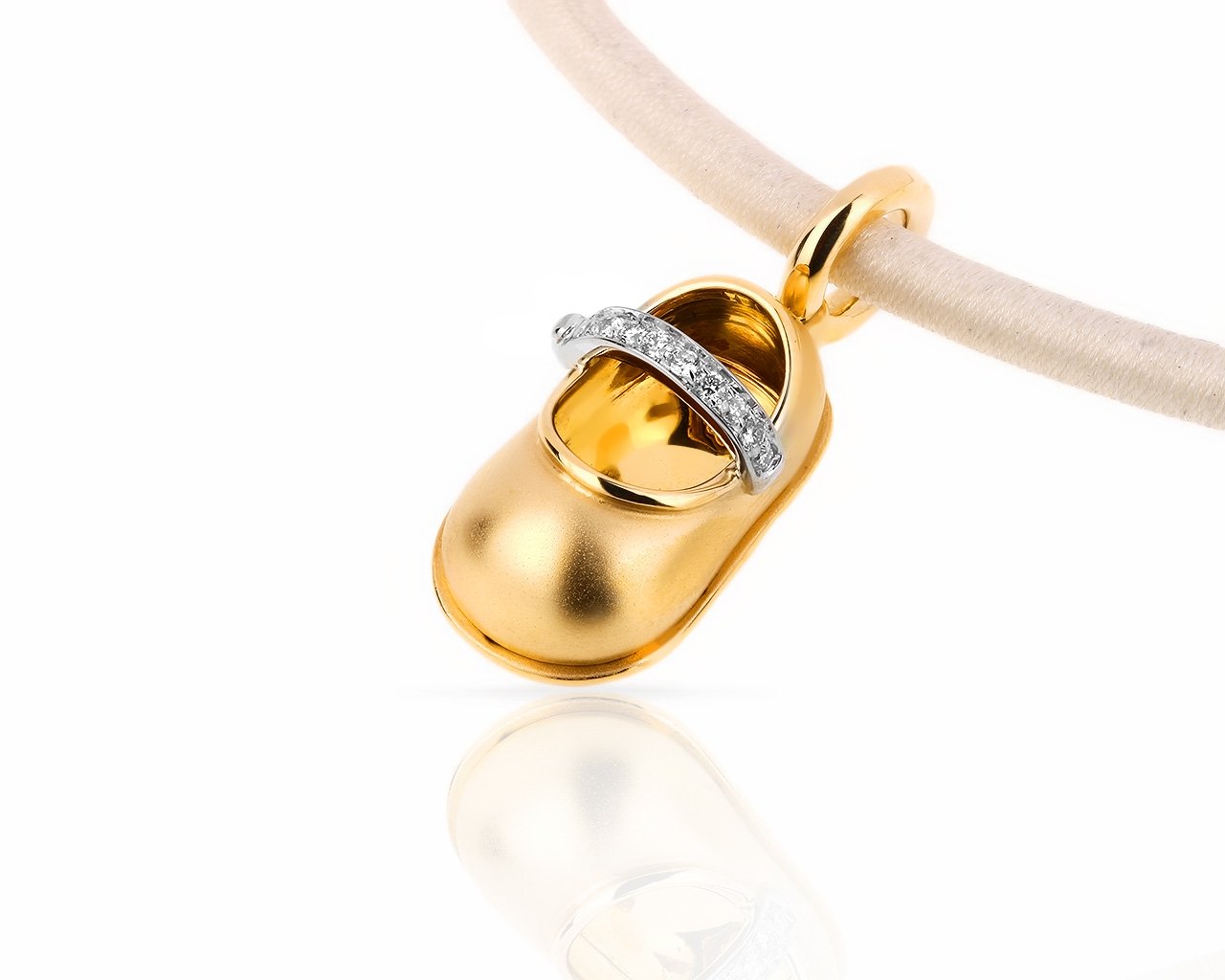 Миниатюрный золотой кулон с бриллиантами Aaron Basha 170418/4