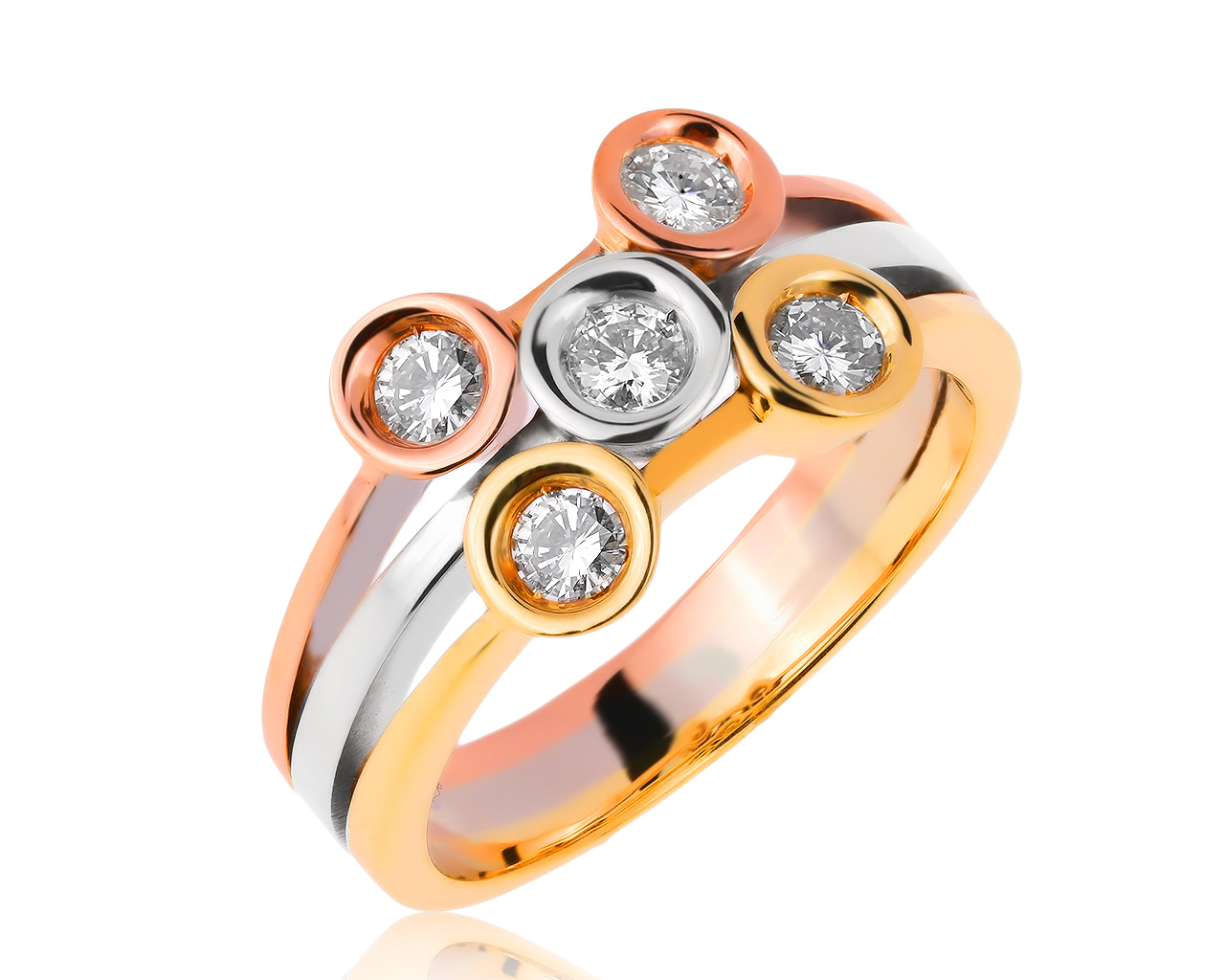 Потрясающее золотое кольцо с бриллиантами 0.40ct