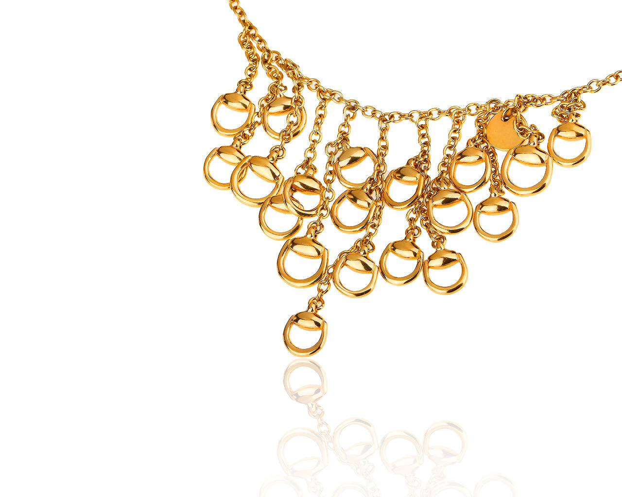 Оригинальное золотое колье Gucci Horsebit 161218/7