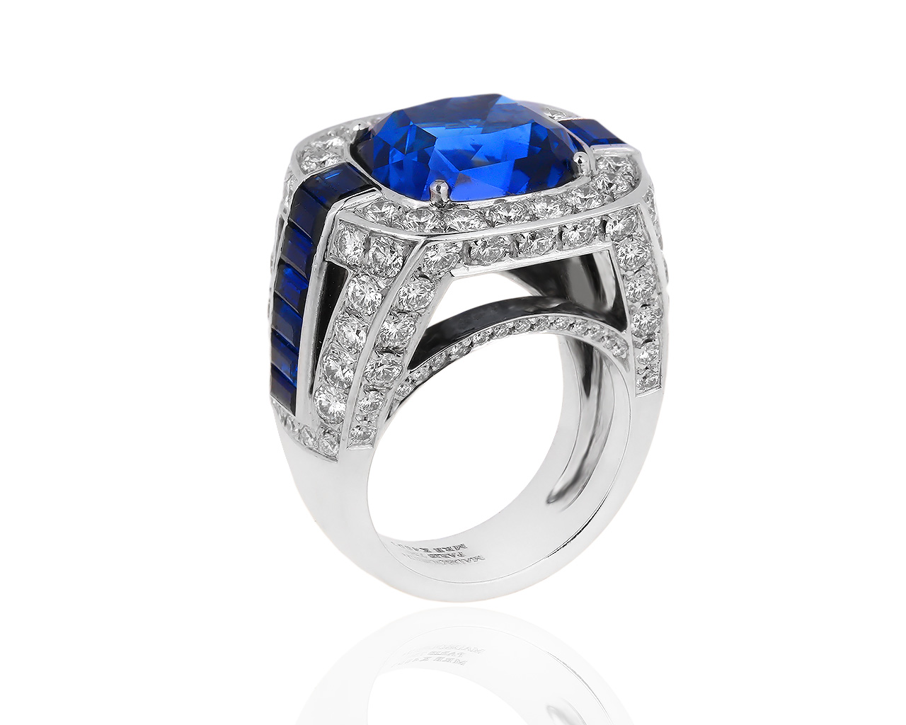 Золотое кольцо с сапфирами и бриллиантами 2,88ct Mauboussin 250419/20