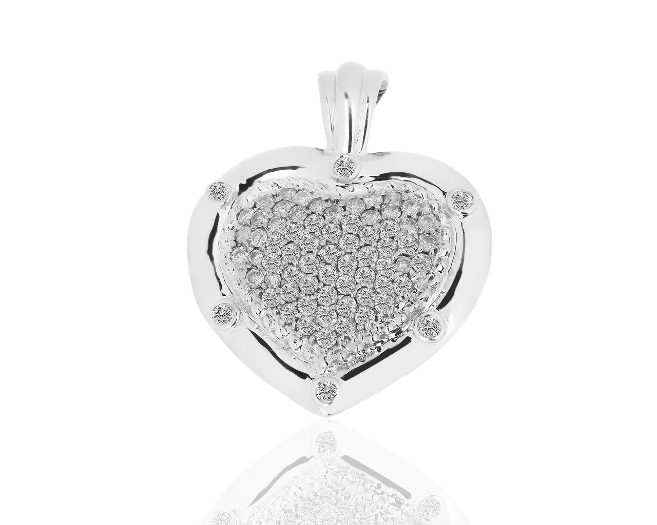 Золотая подвеска-сердце с бриллиантами 1.77ct 050119/6