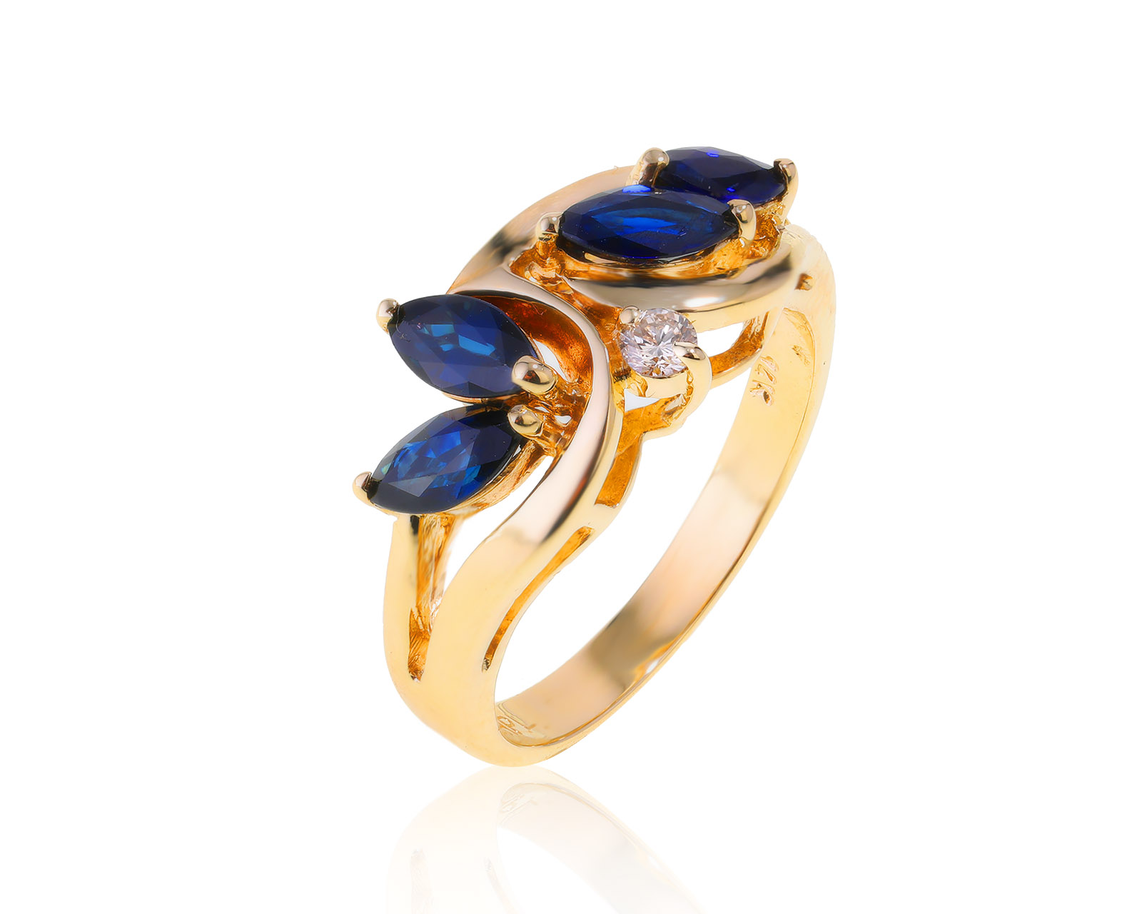 Модное золотое кольцо с сапфирами 0.97ct 260922/11 Модное золотое кольцо с сапфирами 0.97ct 260922/11