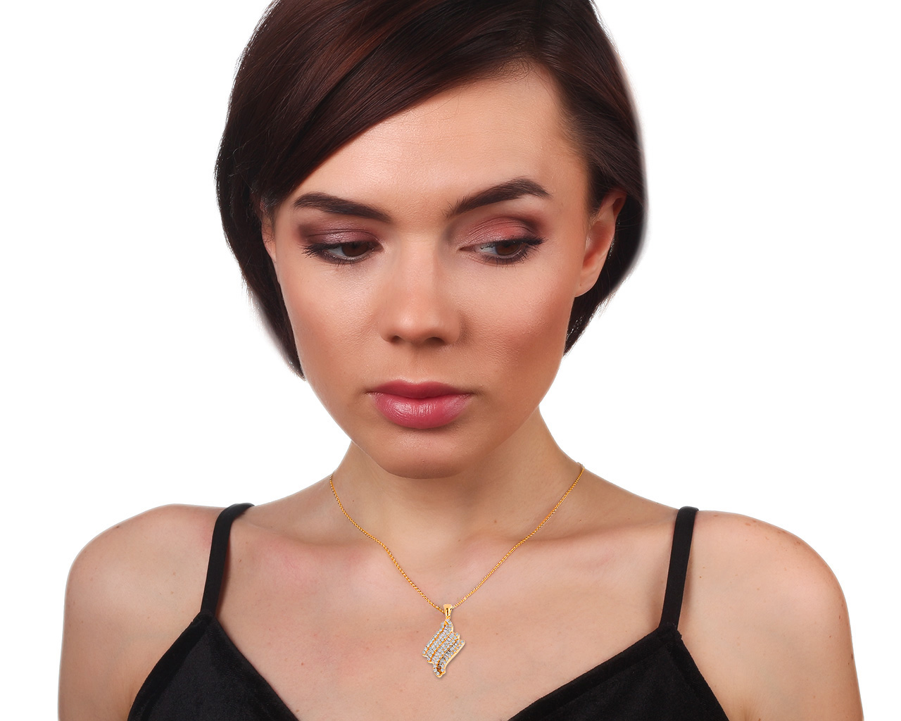 Чудесный золотой кулон с бриллиантами 1.58ct