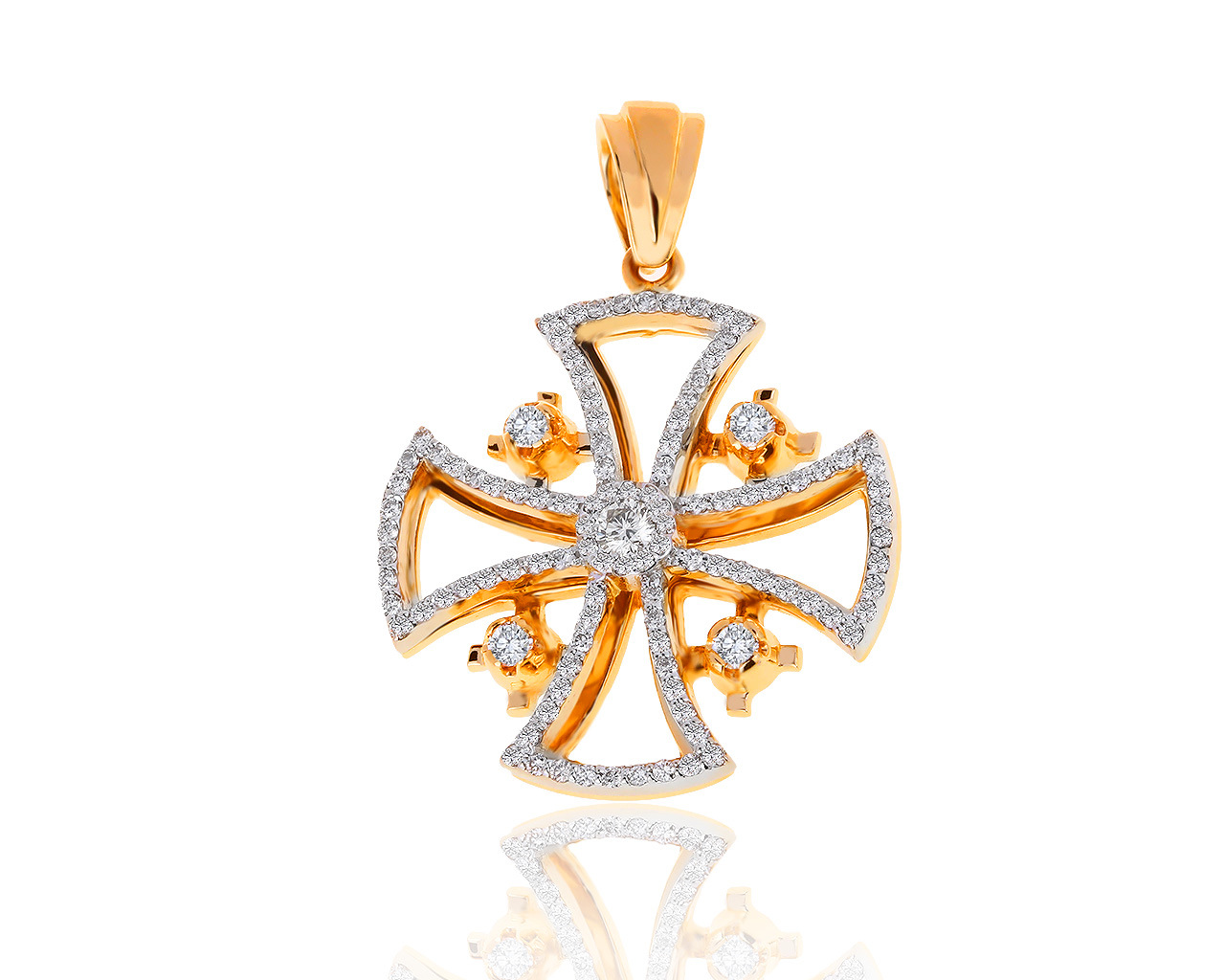 Завораживающий золотой кулон с бриллиантами 1.15ct 100719/3