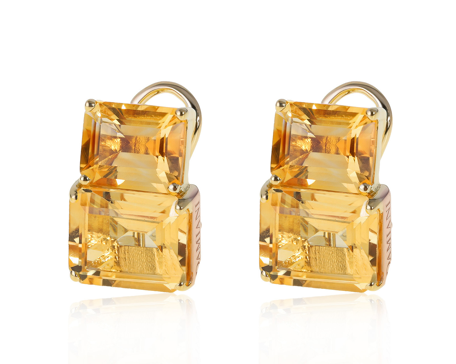 Оригинальные золотые серьги с цитринами 16.29ct Damiani