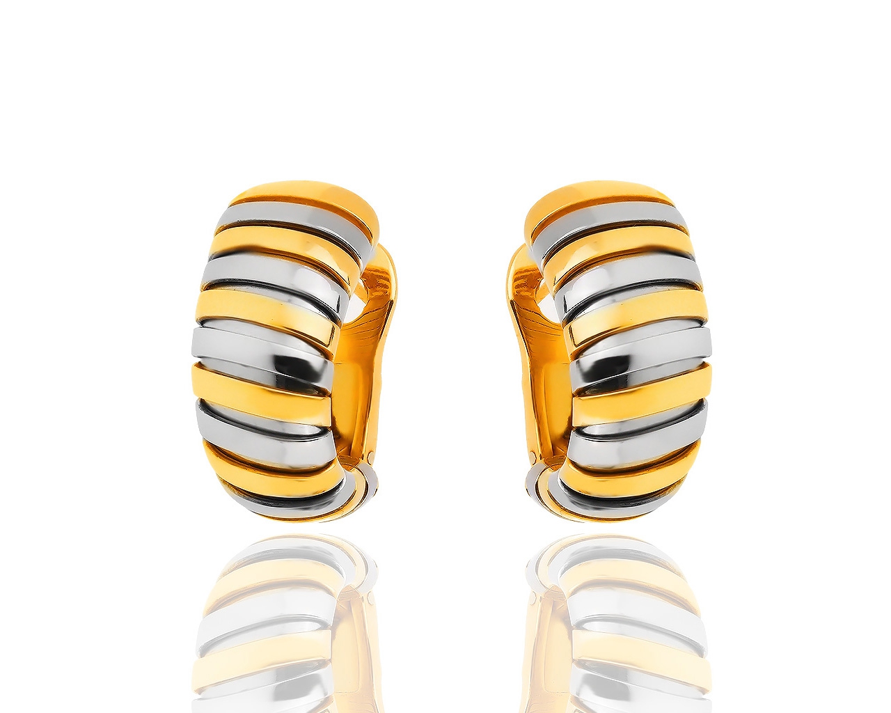 Оригинальные золотые серьги Bvlgari Tubogas 030319/2