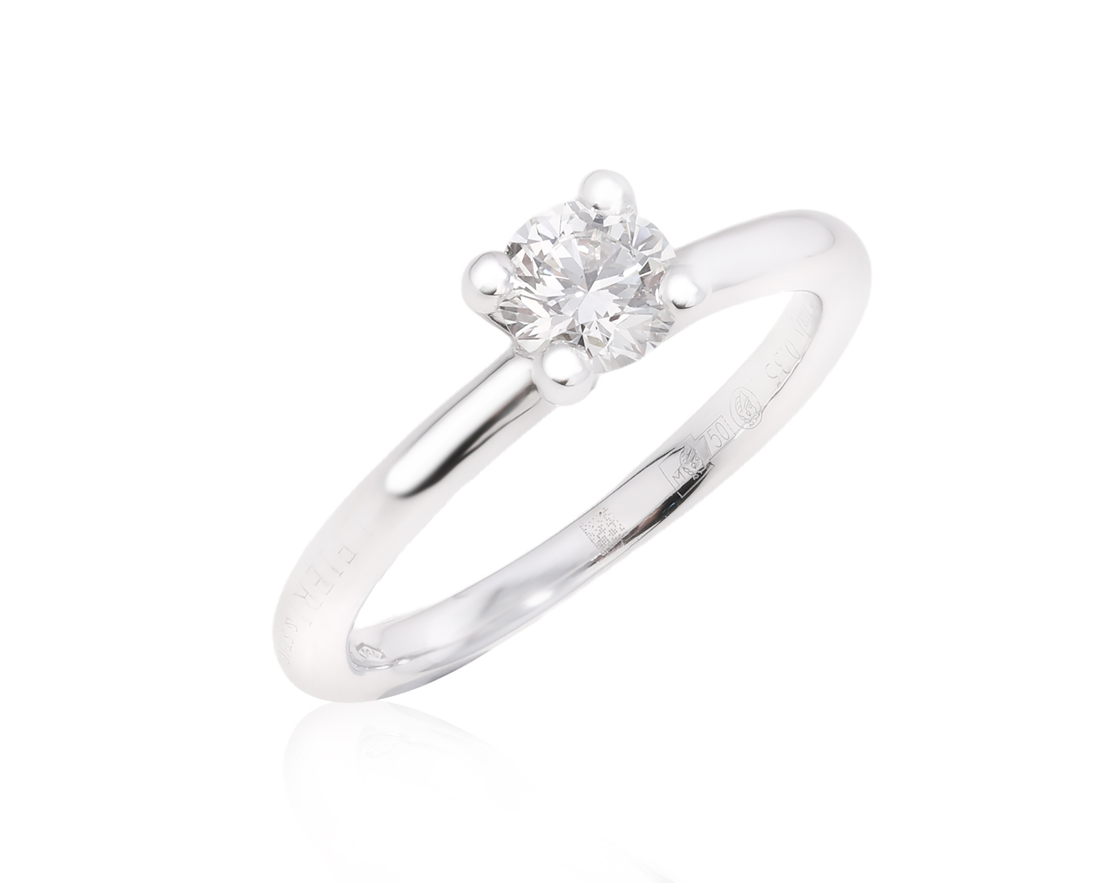 Оригинальное золотое кольцо с бриллиантом 0.35ct Alfieri & St.John 300425/1