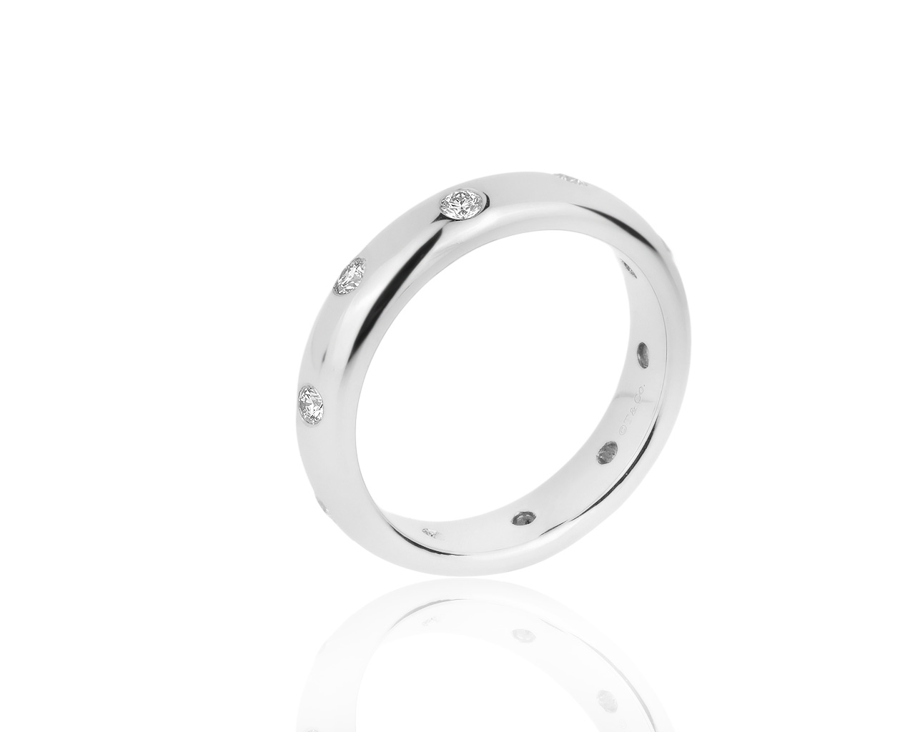 Оригинальное платиновое кольцо с бриллиантами 0.22ct Tiffany&Co 170220/13