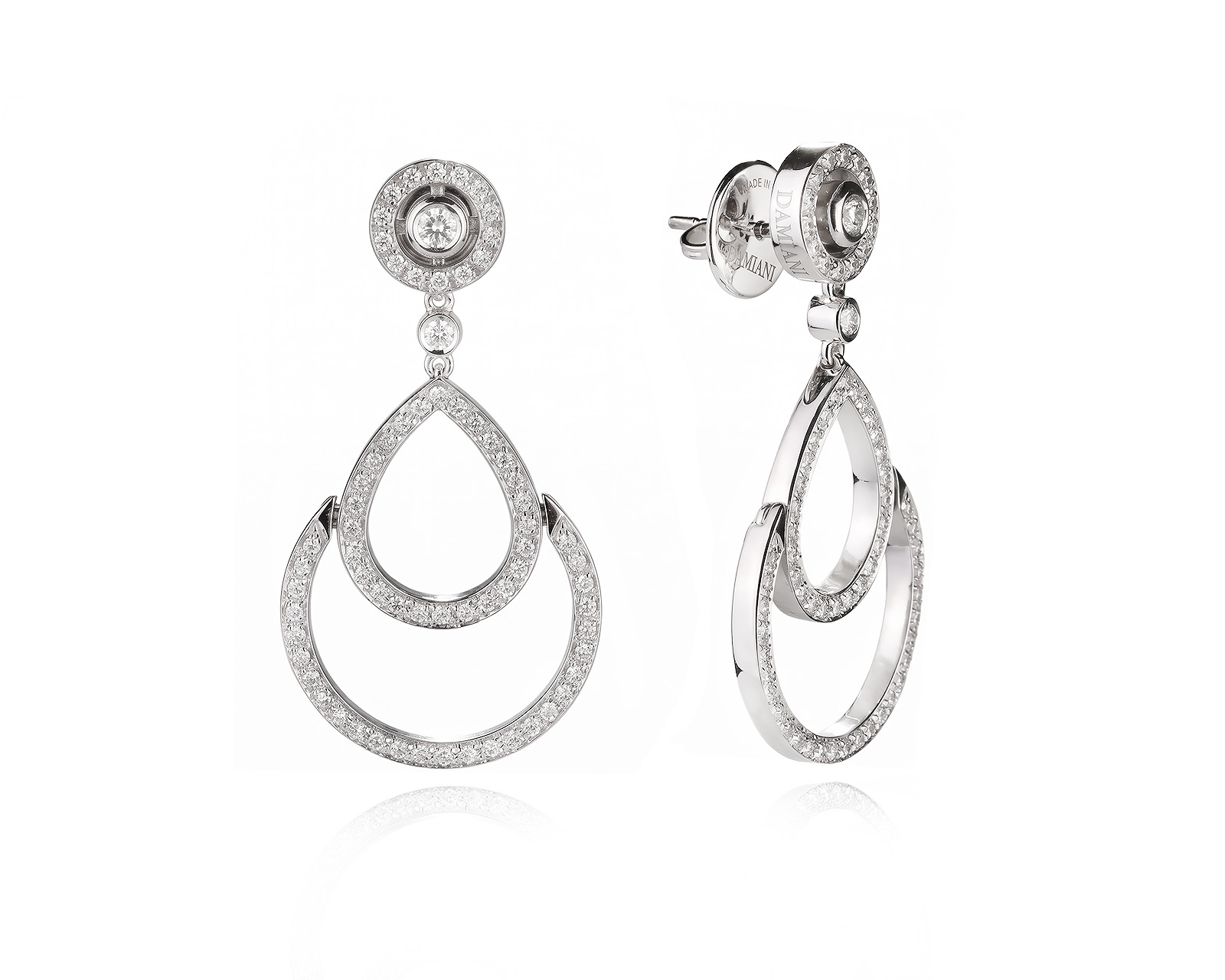 Оригинальные золотые серьги с бриллиантами 1.46ct Damiani