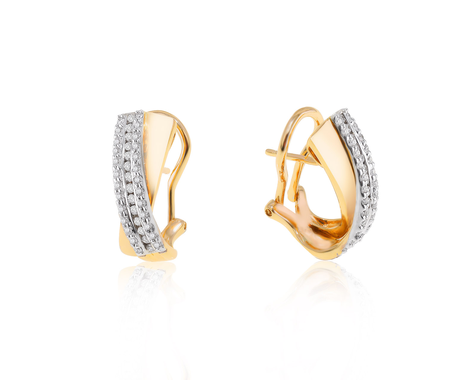 Золотые серьги с бриллиантами 0.40ct 100424/9