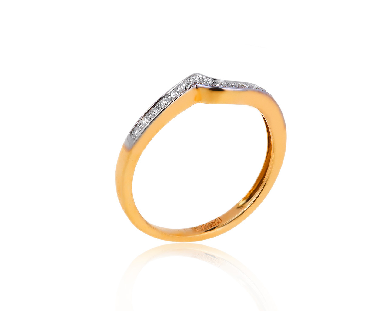 Красивое золотое кольцо с бриллиантами 0.11ct 080917/4