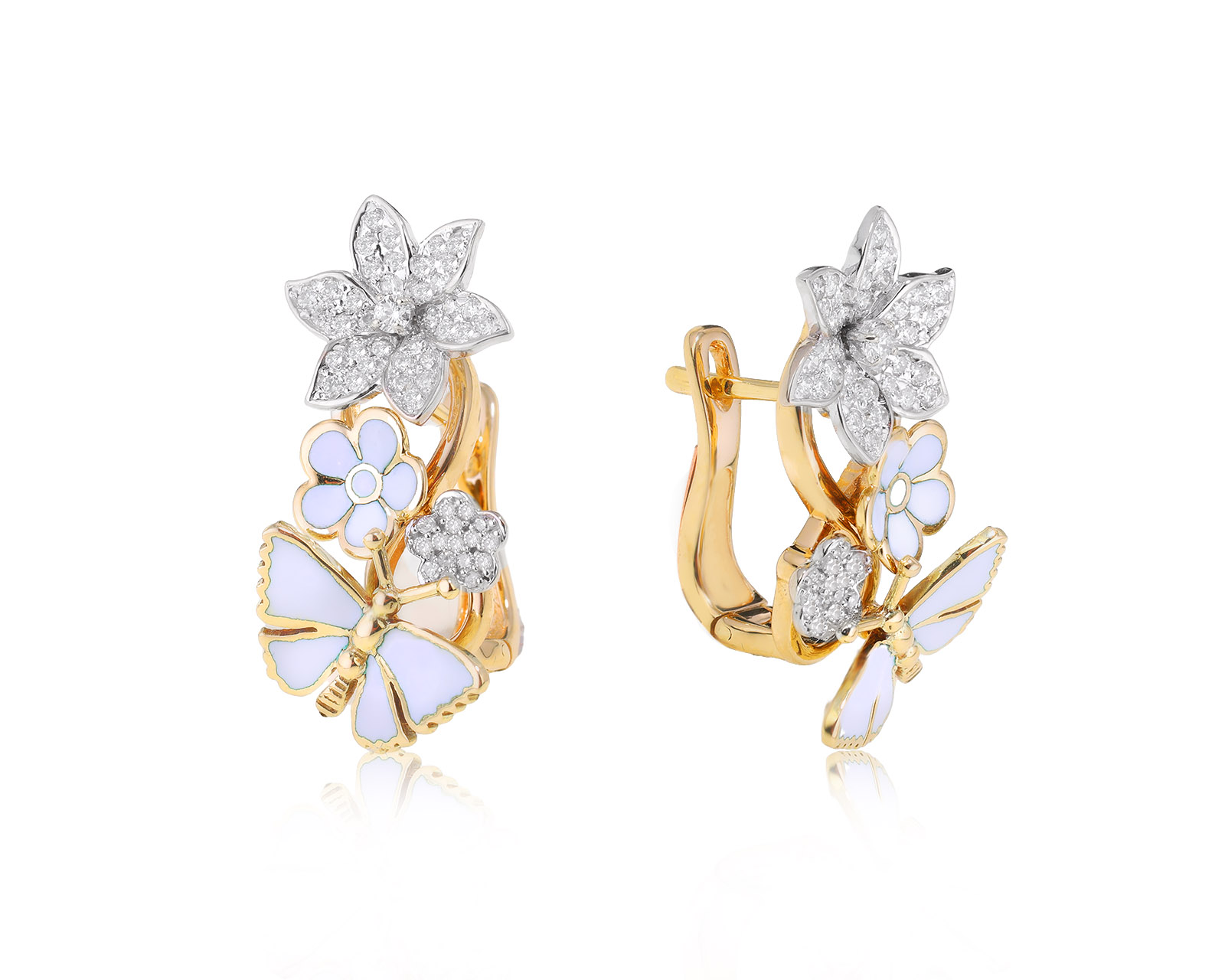 Оригинальные золотые серьги Roberto Bravo White Dreams 210124/4