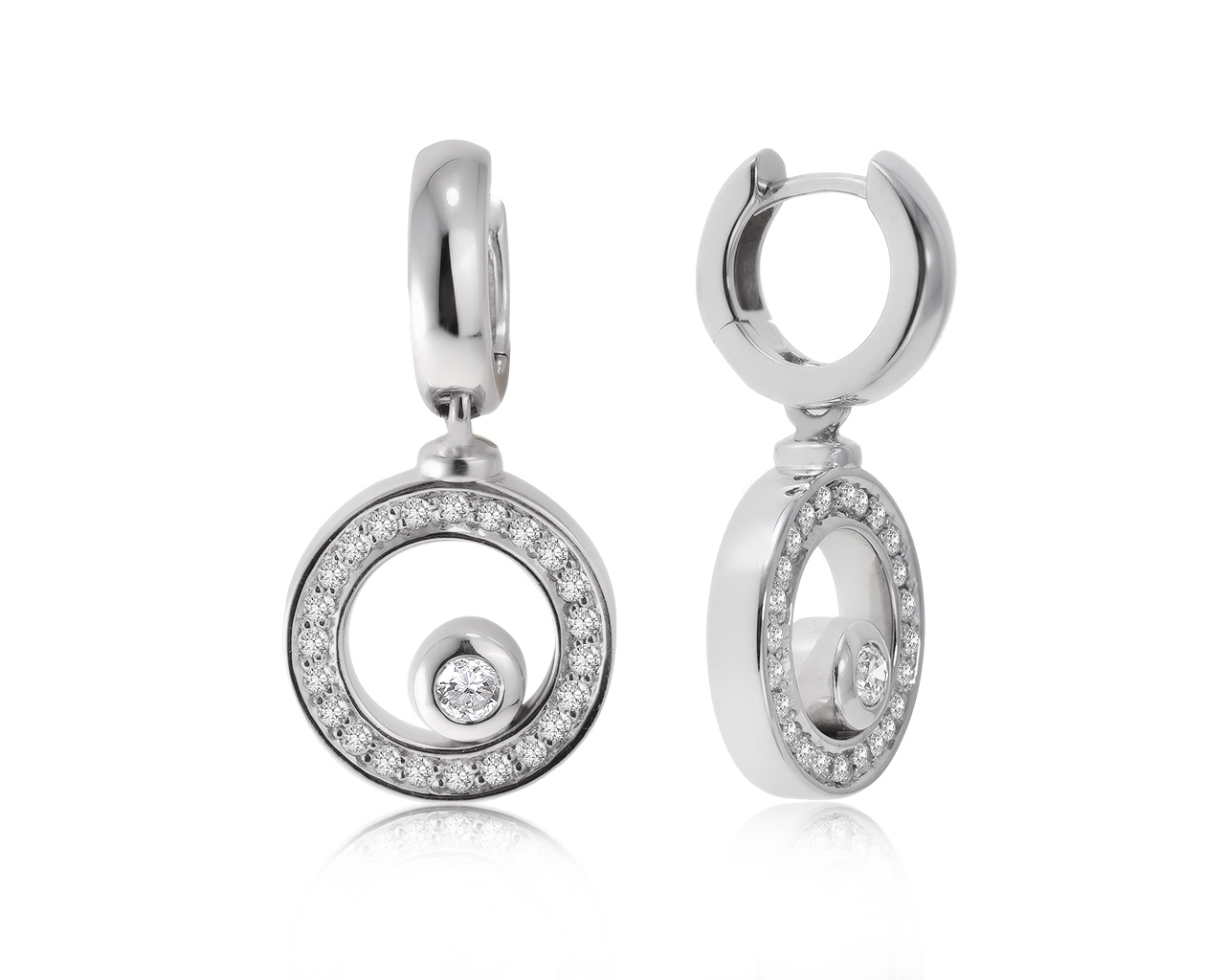 Стильные золотые серьги с бриллиантами 0.71ct