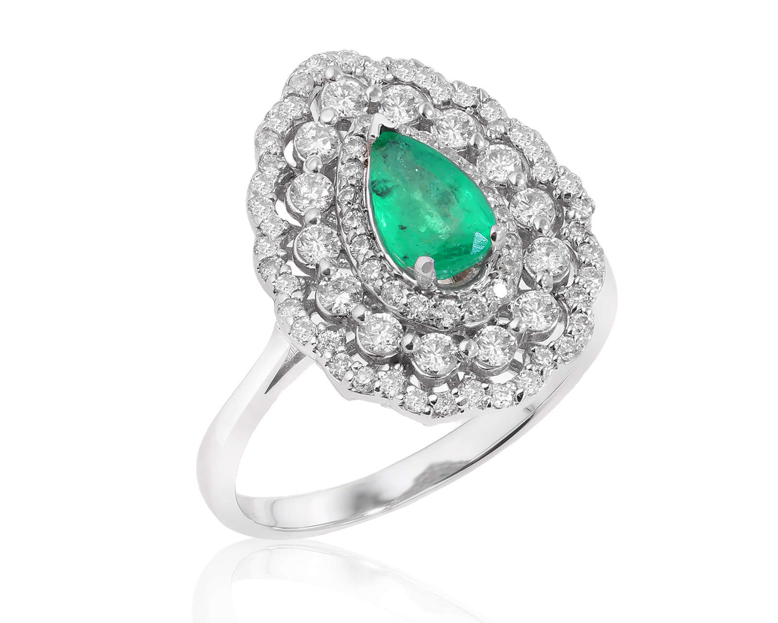 Золотое кольцо с изумрудом 0.55ct и бриллиантами 0.73ct 140825/9