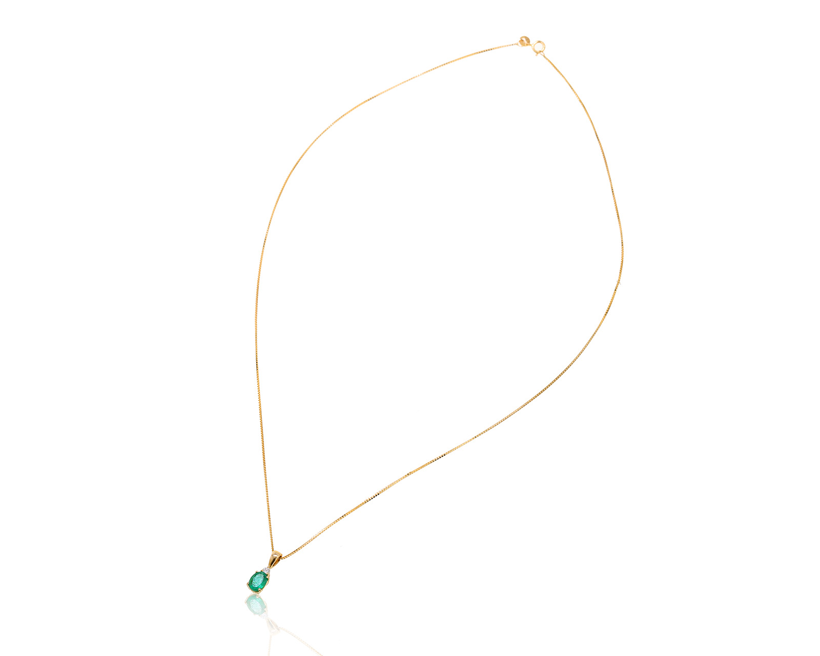 Золотой кулон с изумрудом 0.56ct