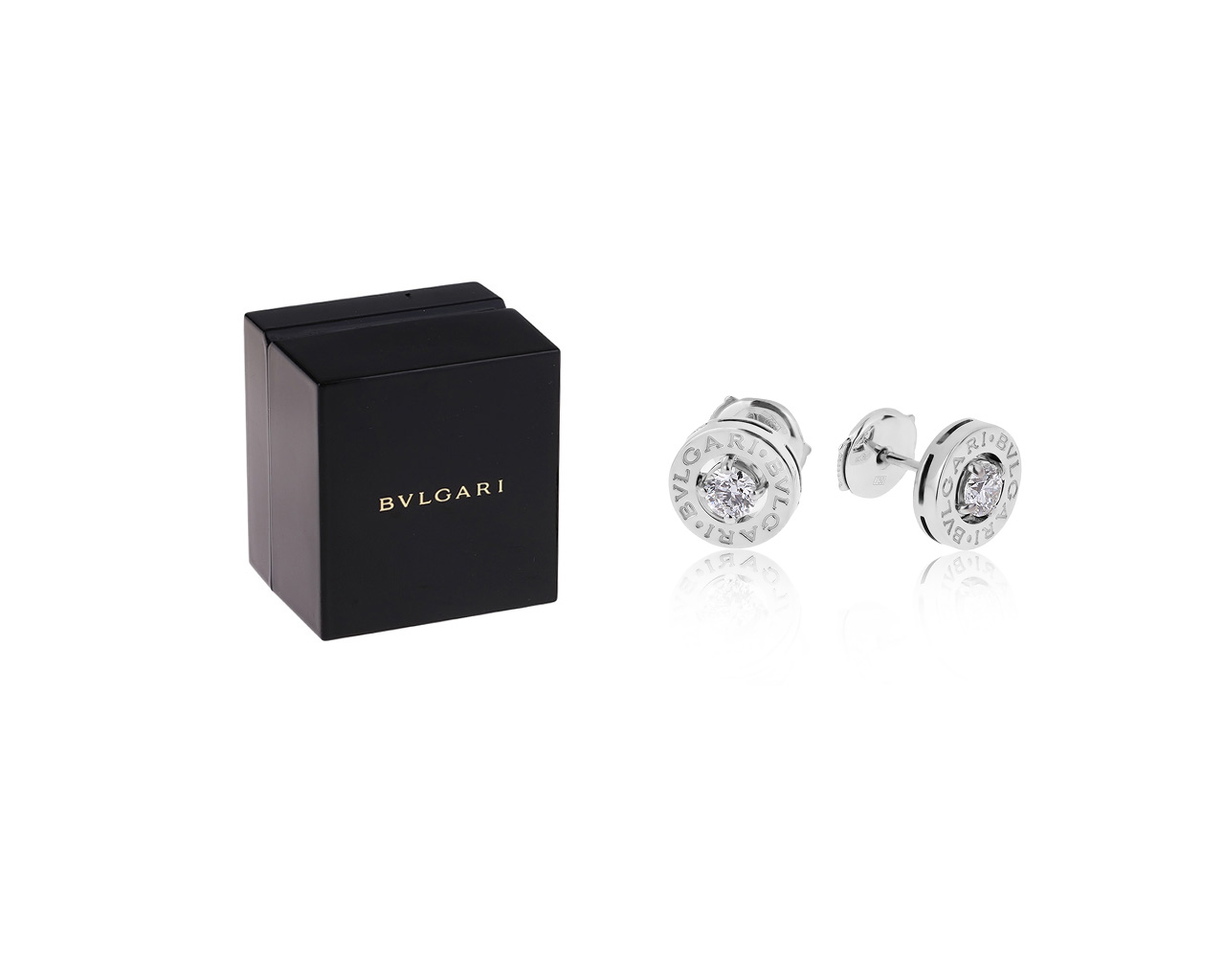 Оригинальные золотые серьги с бриллиантами 0.50ct Bvlgari