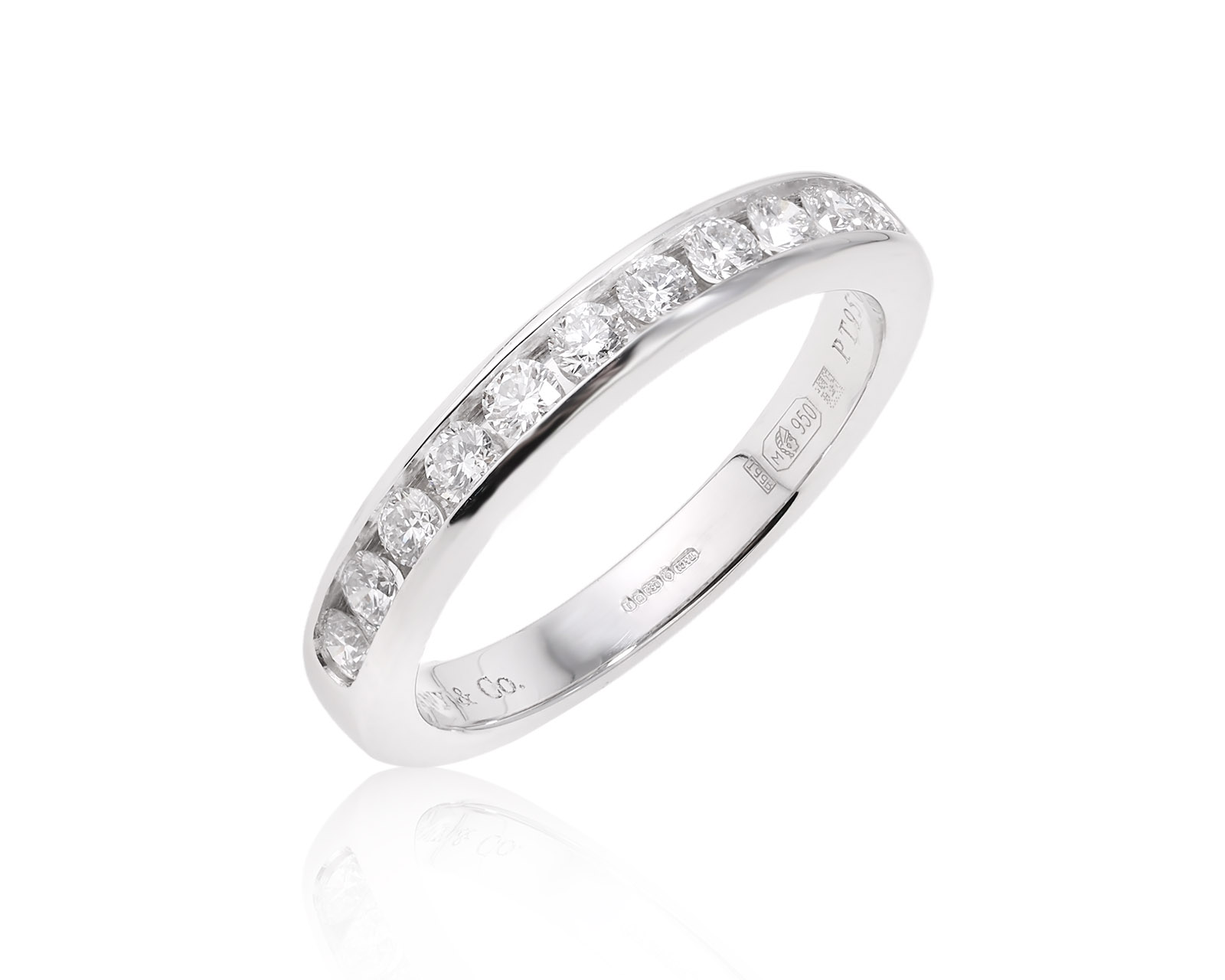 Оригинальное платиновое кольцо с бриллиантами 0.33ct Tiffany&Co Setting 181125/1