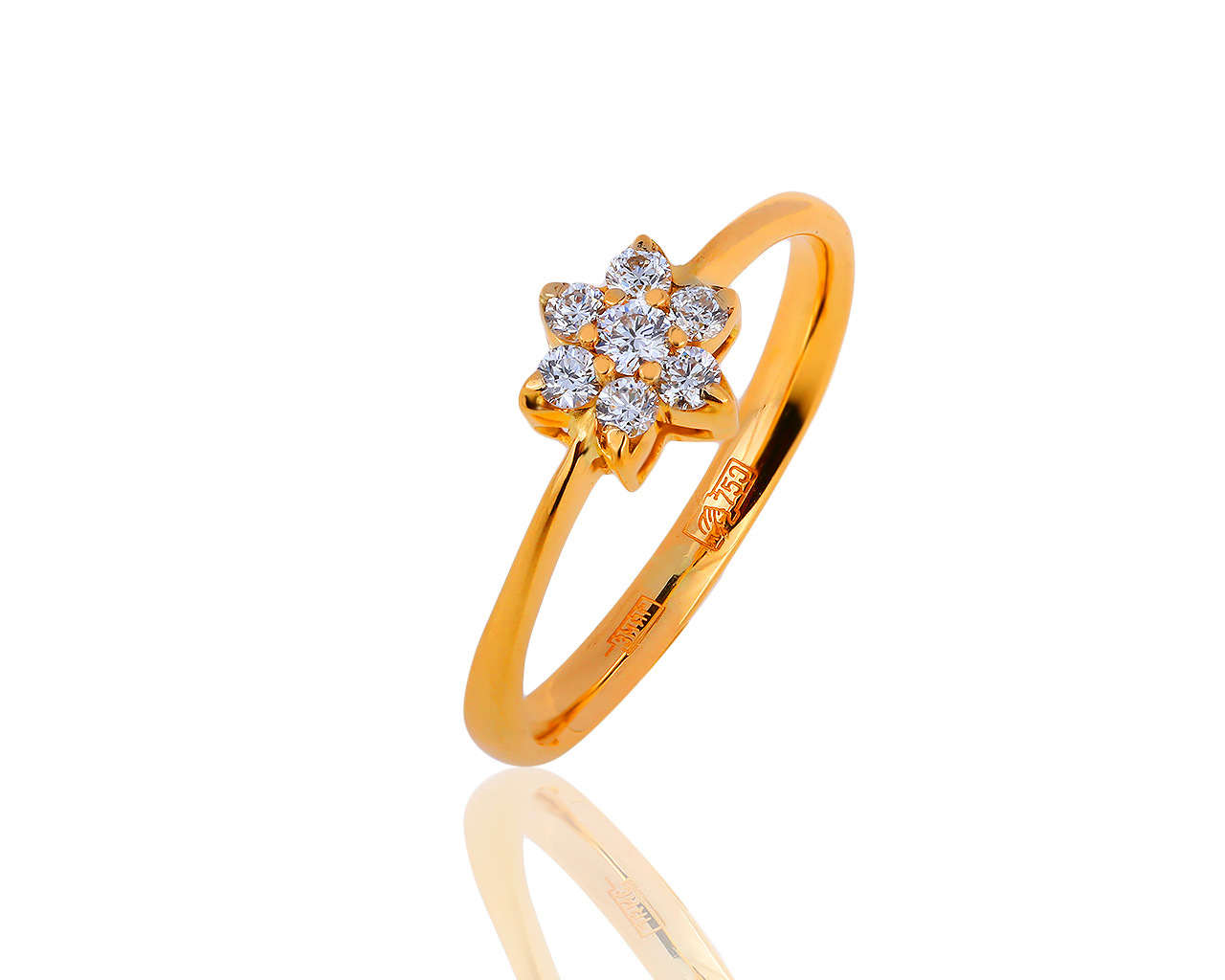 Праздничное золотое кольцо с бриллиантами 0.24ct 250719/9