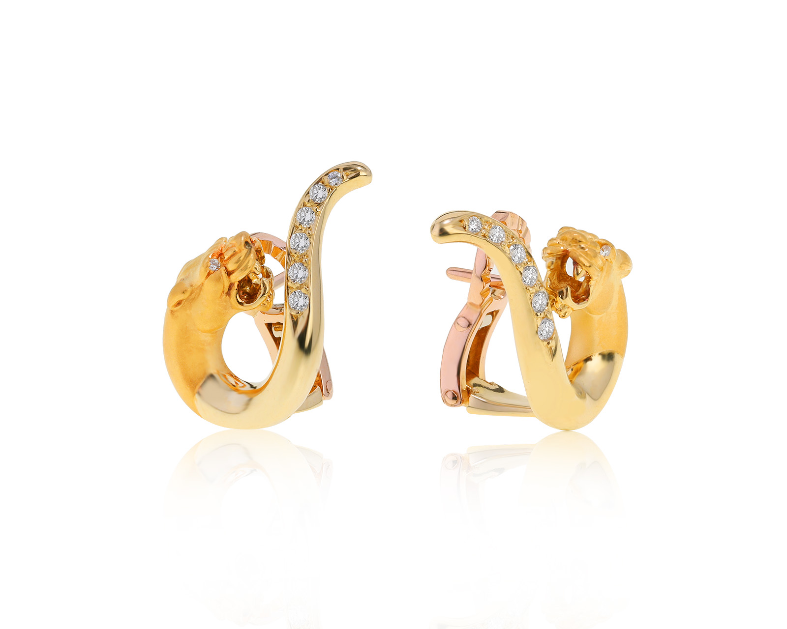 Оригинальные золотые серьги Carrera y Carrera Panter 040322/2