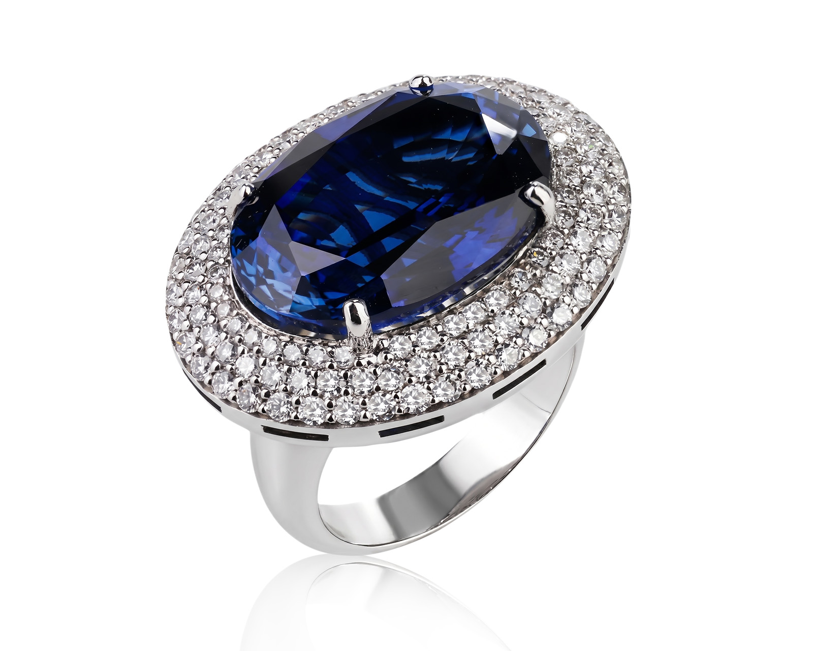 Золотое кольцо с сапфиром 15.80ct и бриллиантами 1.27ct 080426/3