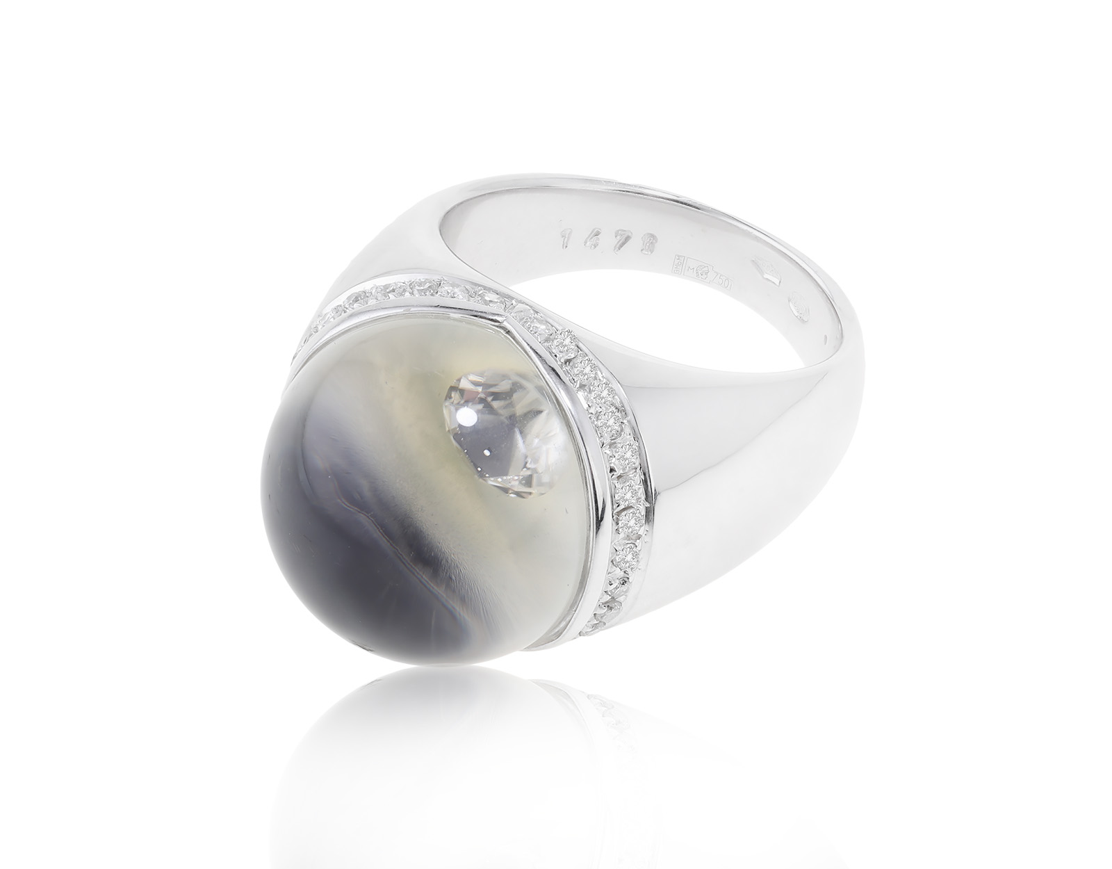 Оригинальное золотое кольцо Mauboussin Clear Crystal 060323/12