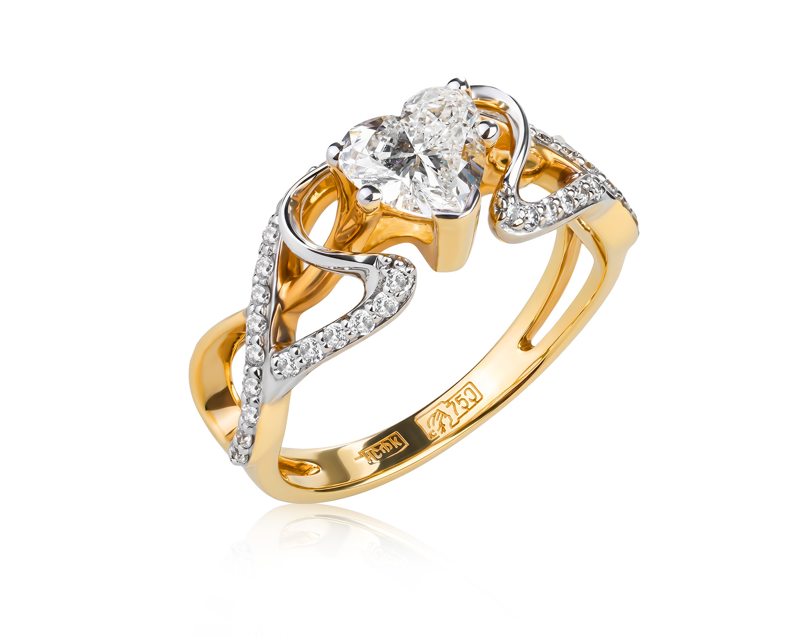 Оригинальное золотое кольцо с бриллиантами 0.96ct Constantin Artmayer 040626/КМ353