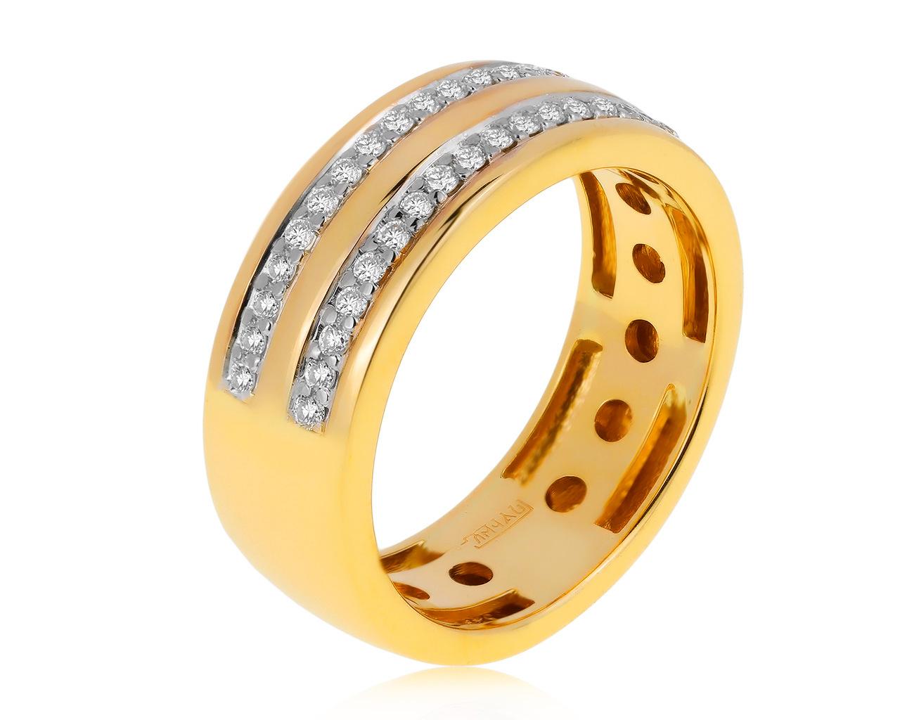 Солидное золотое кольцо с бриллиантами 0.22ct 291020/6