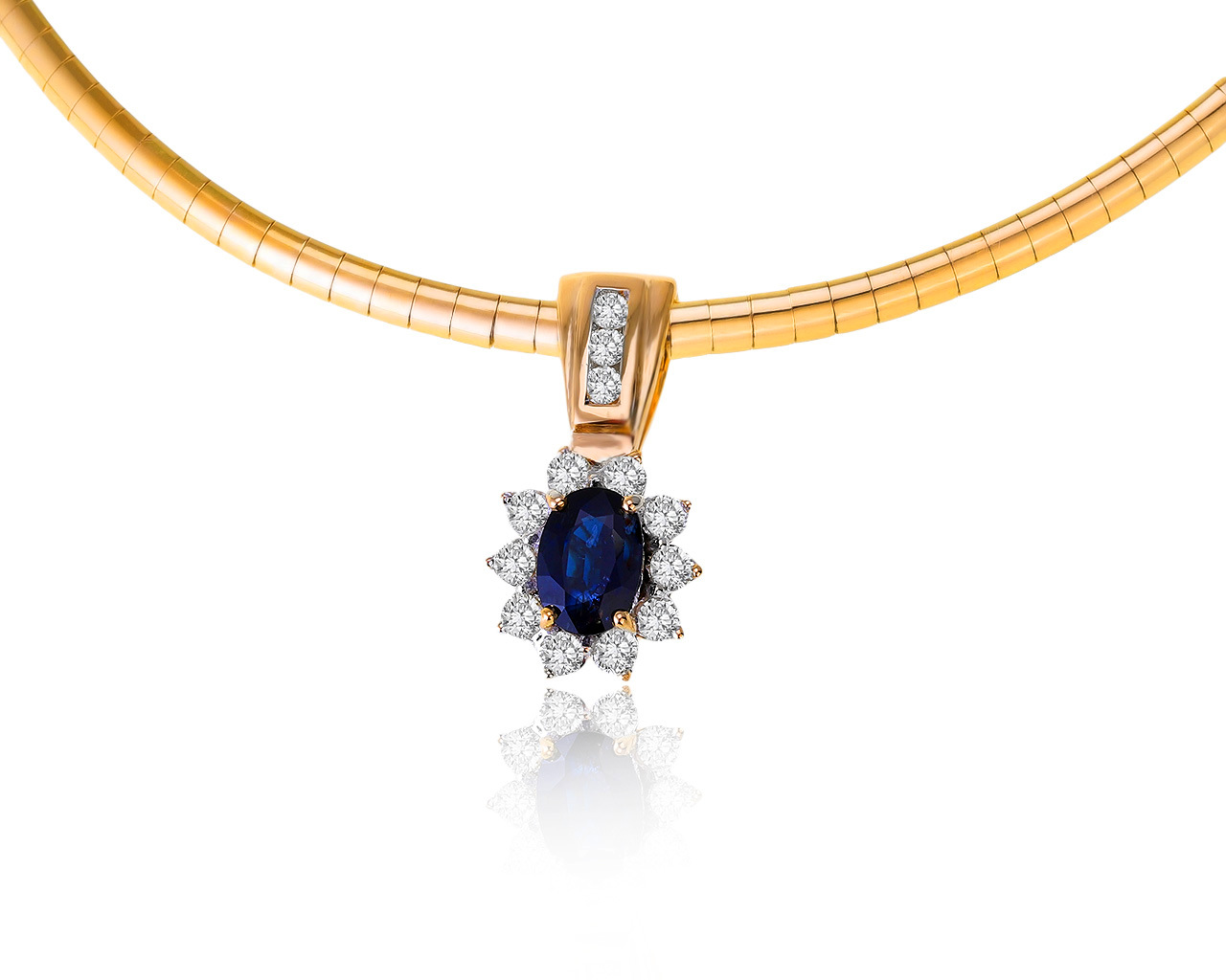 Изящный золотой кулон с сапфиром 0.87ct 231120/9