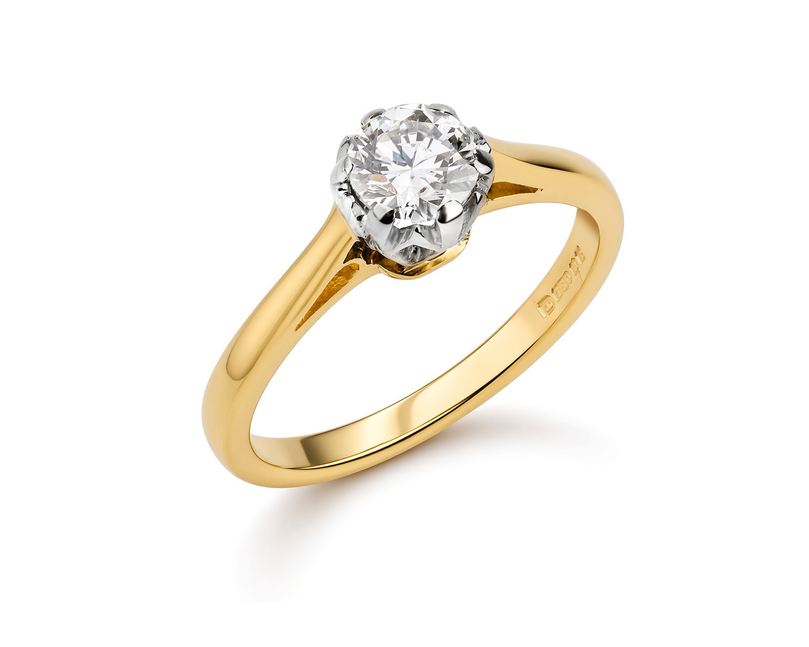 Золотое кольцо с бриллиантом 0.45ct 260926/1