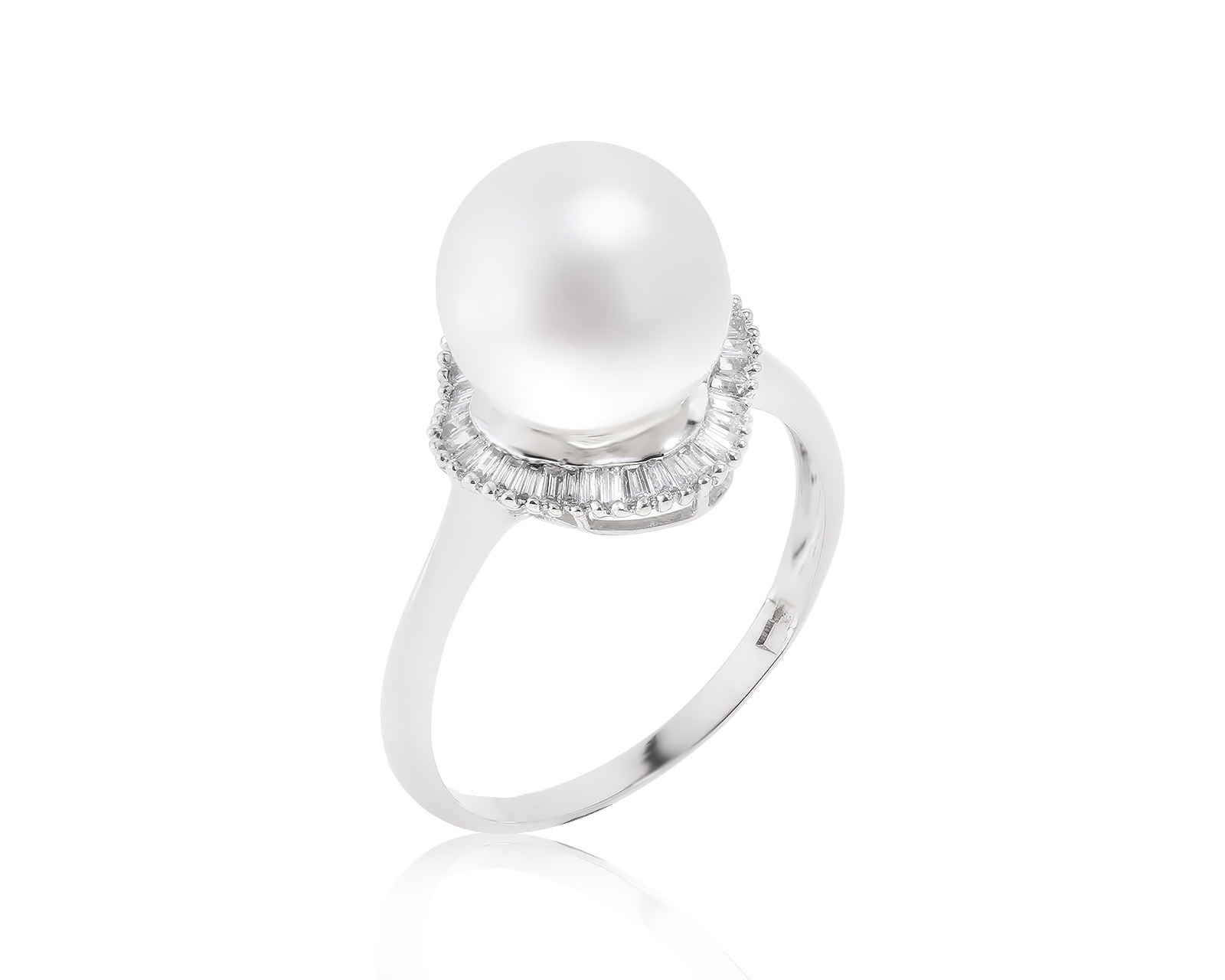 Изящное золотое кольцо с жемчугом 10.00 мм 040523/9