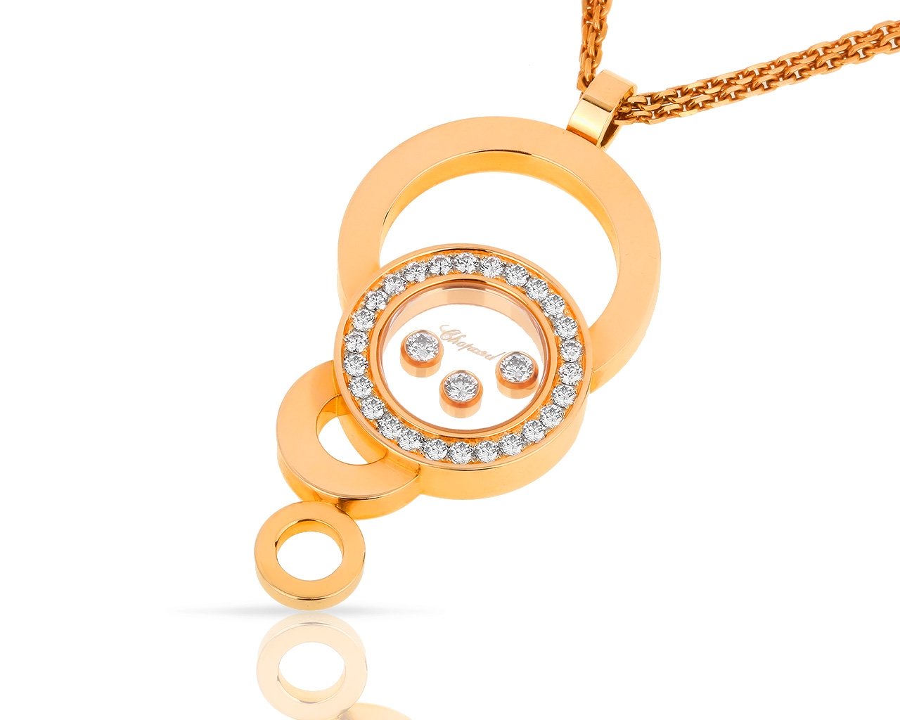 Оригинальный золотой кулон с бриллиантами 0.22ct Chopard 050418/3