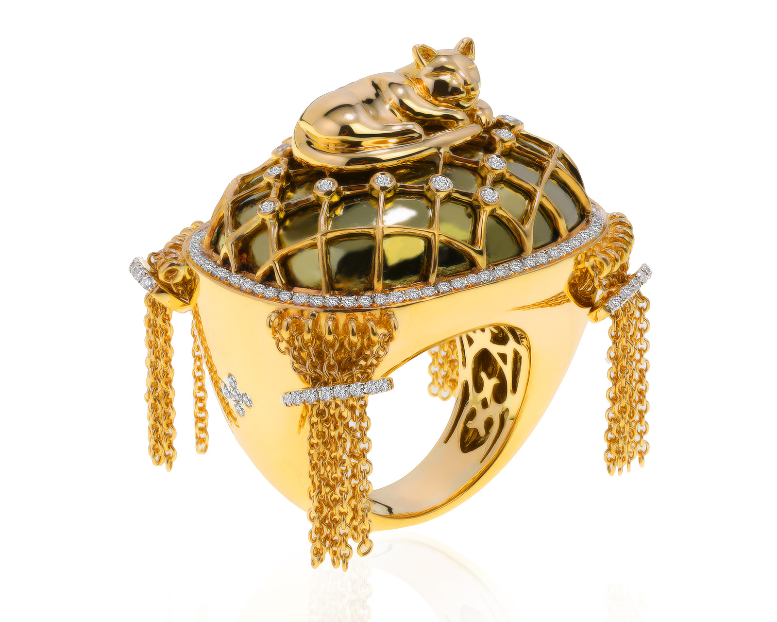 Восхитительное золотое кольцо с бриллиантами 0.70ct