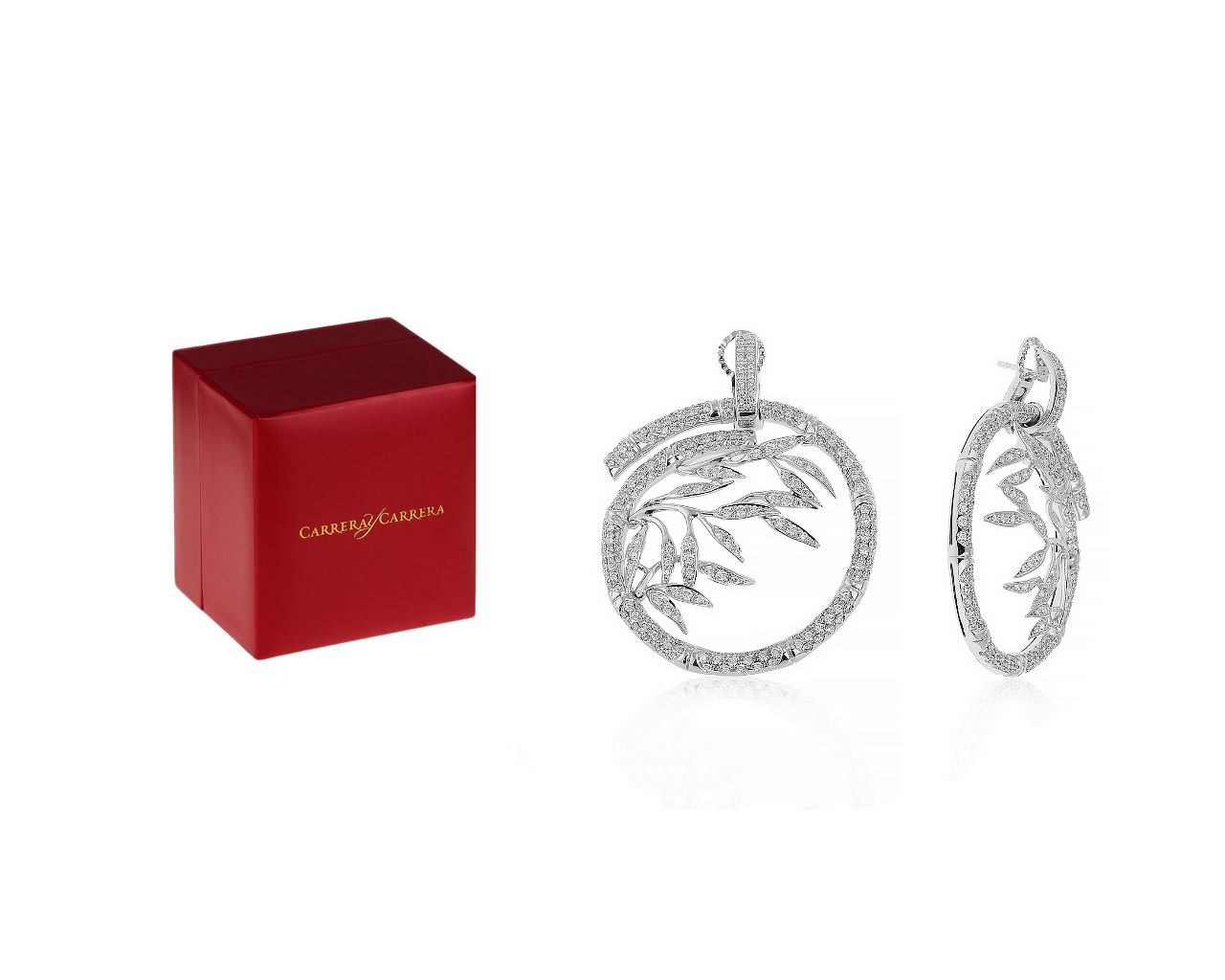 Оригинальные золотые серьги с бриллиантами 5.04ct Carrera y Carrera Bambu