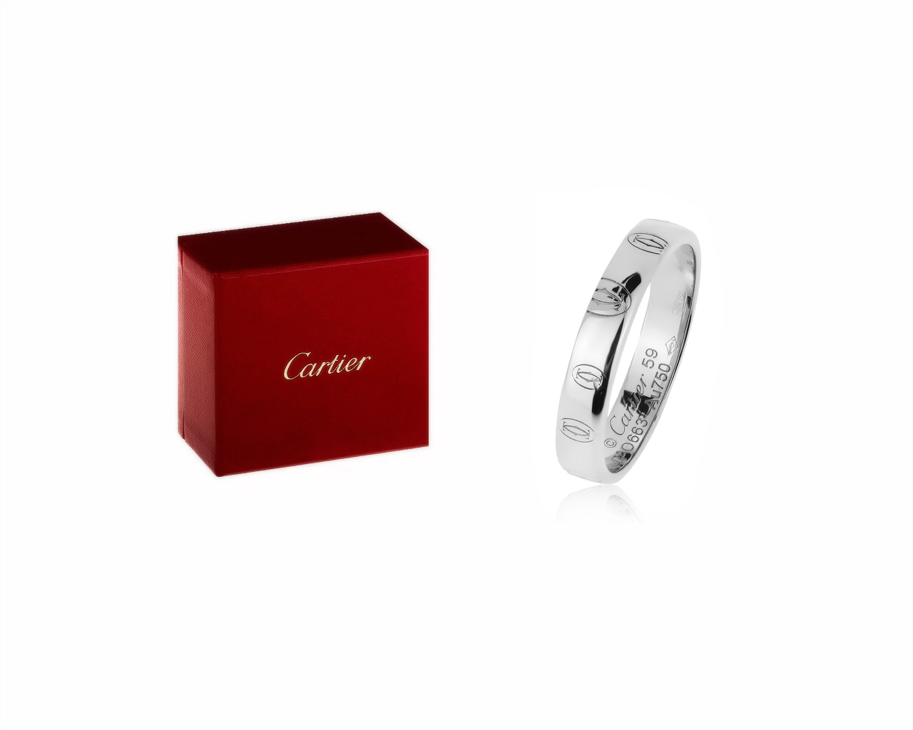 Оригинальное золотое кольцо Cartier Logo De Cartier