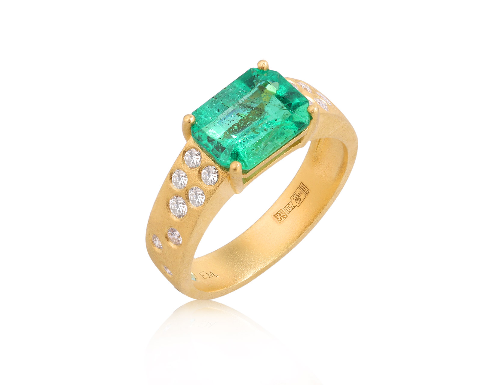 Золотое кольцо с изумрудом Замбия 2.15ct Evgeny Matveev 250326/Б286
