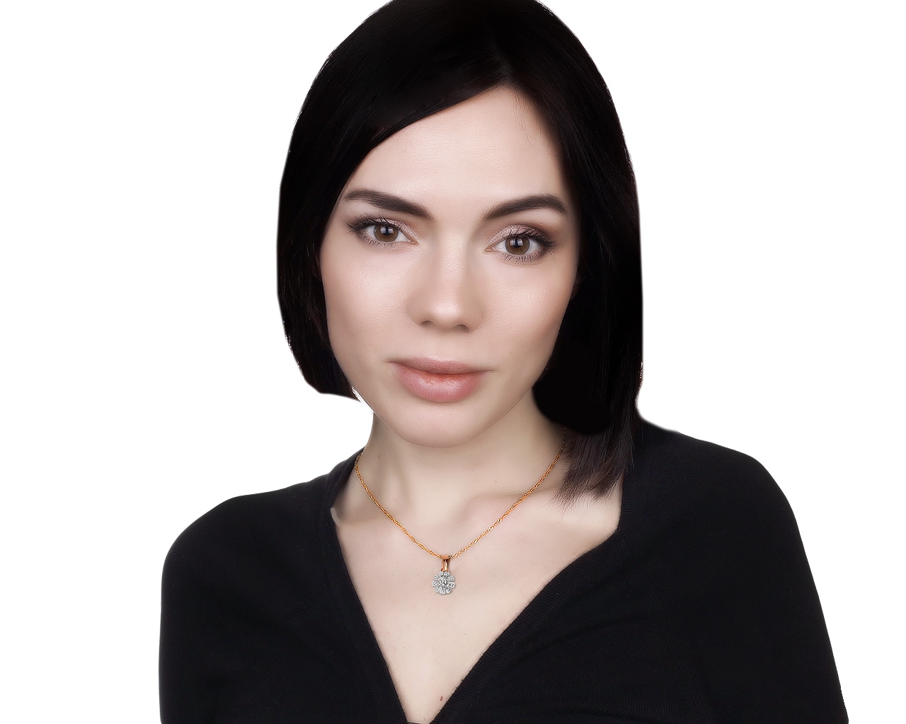 Богатый золотой кулон с бриллиантами 0.50ct