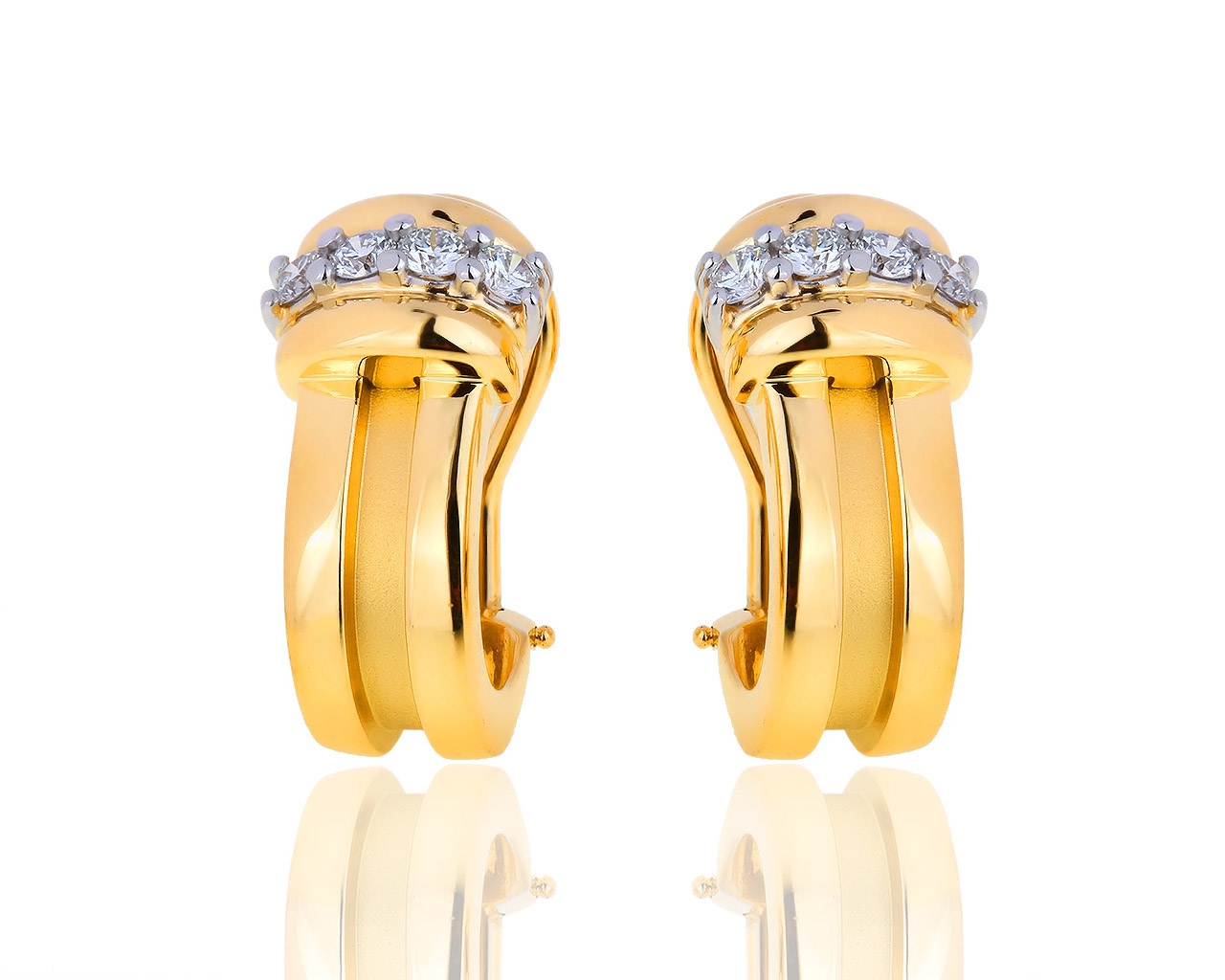 Золотые серьги с бриллиантами 0.45ct Tiffany&Co Atlas 261218/2 Золотые серьги с бриллиантами 0.45ct Tiffany&Co Atlas 261218/2