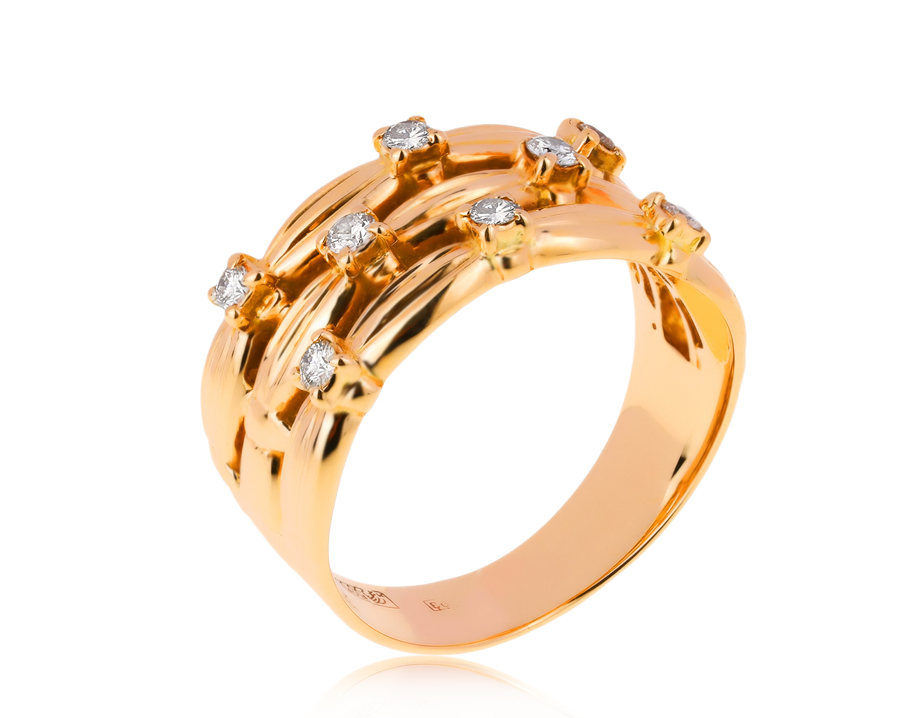 Завораживающее золотое кольцо с бриллиантами 0.23ct