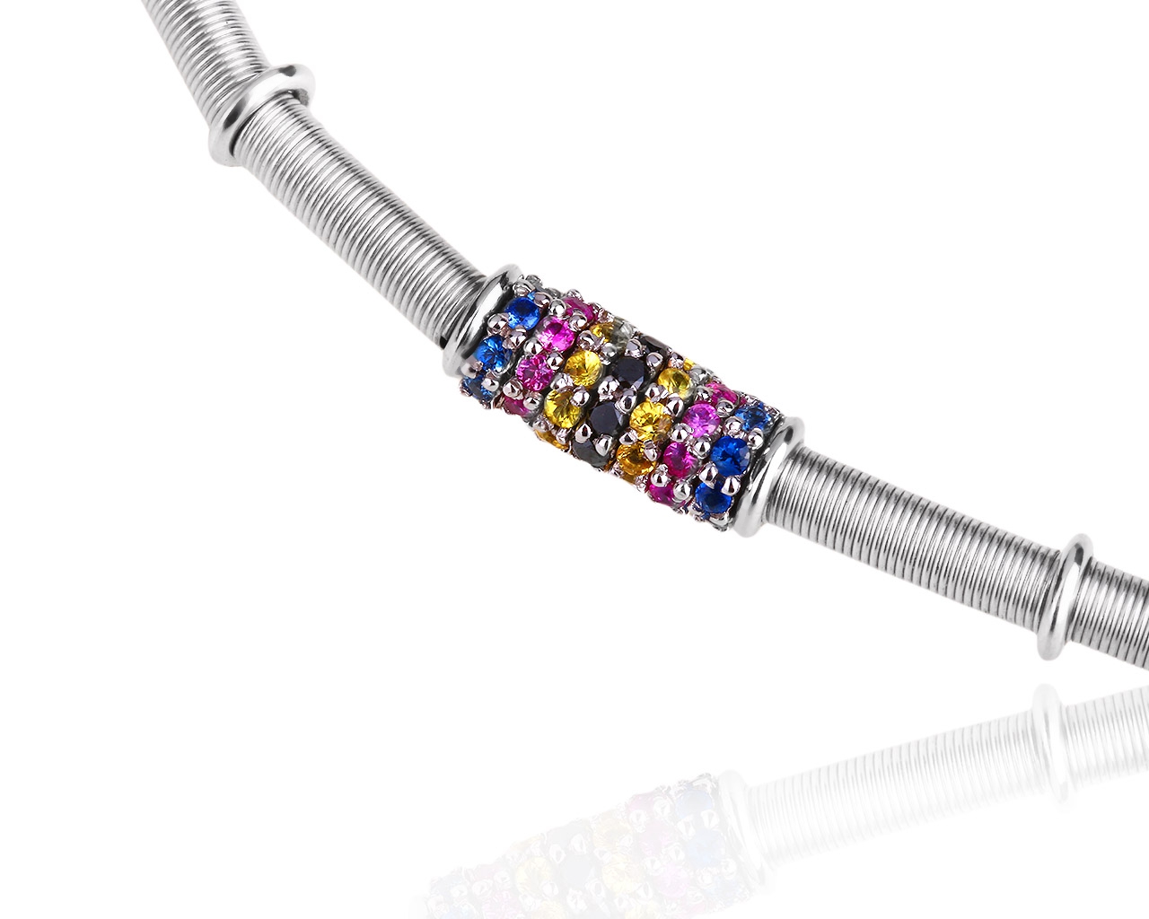 Золотое колье с бриллиантами и сапфирами 0.54ct Jarretiere 101018/27