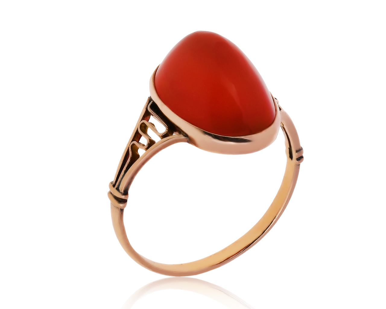 Нарядное золотое кольцо с сердоликом 5.33ct 020720/5